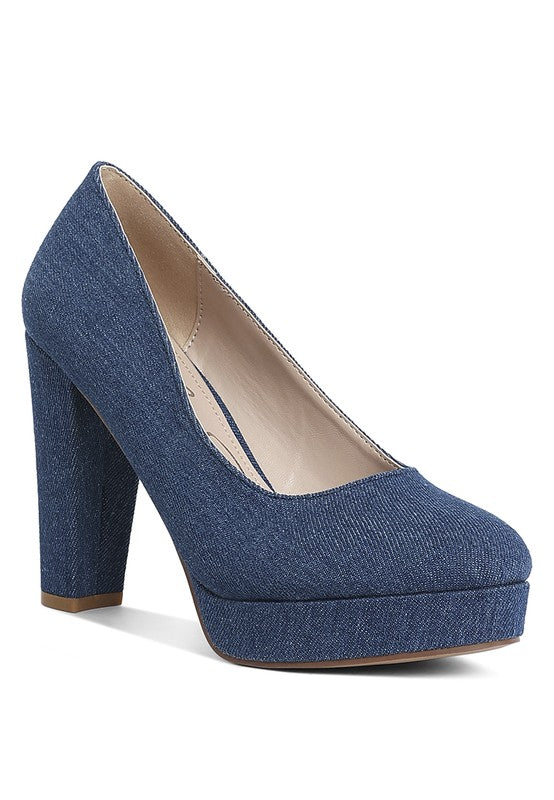 The Denim Block Heel
