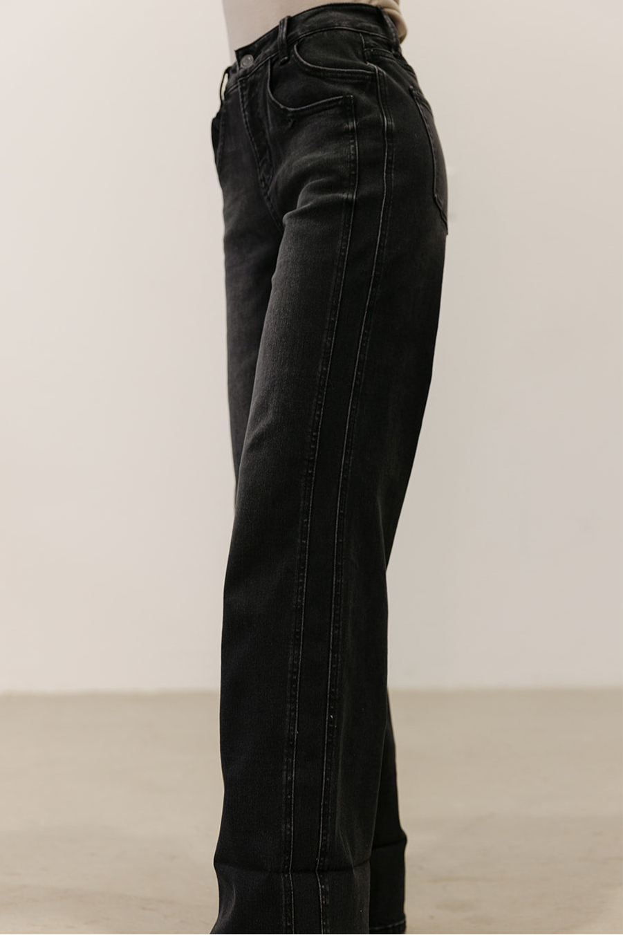 The Emaline Wide Leg Jean in Black