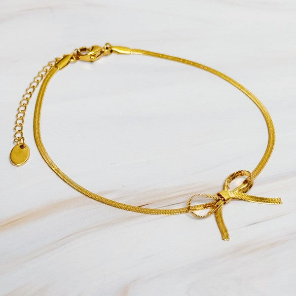 The Herringbone Chain Bow Bracelet