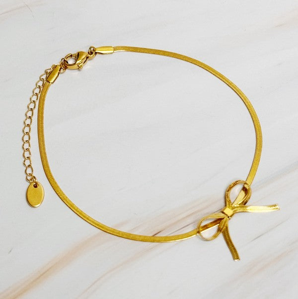 The Herringbone Chain Bow Bracelet