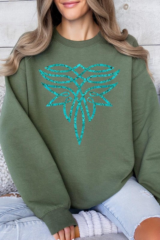The Turquoise Boot Stitch Graphic Sweatshirt
