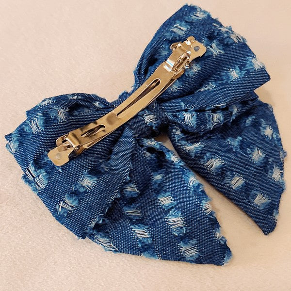 The Denim Daisy Bow Clip