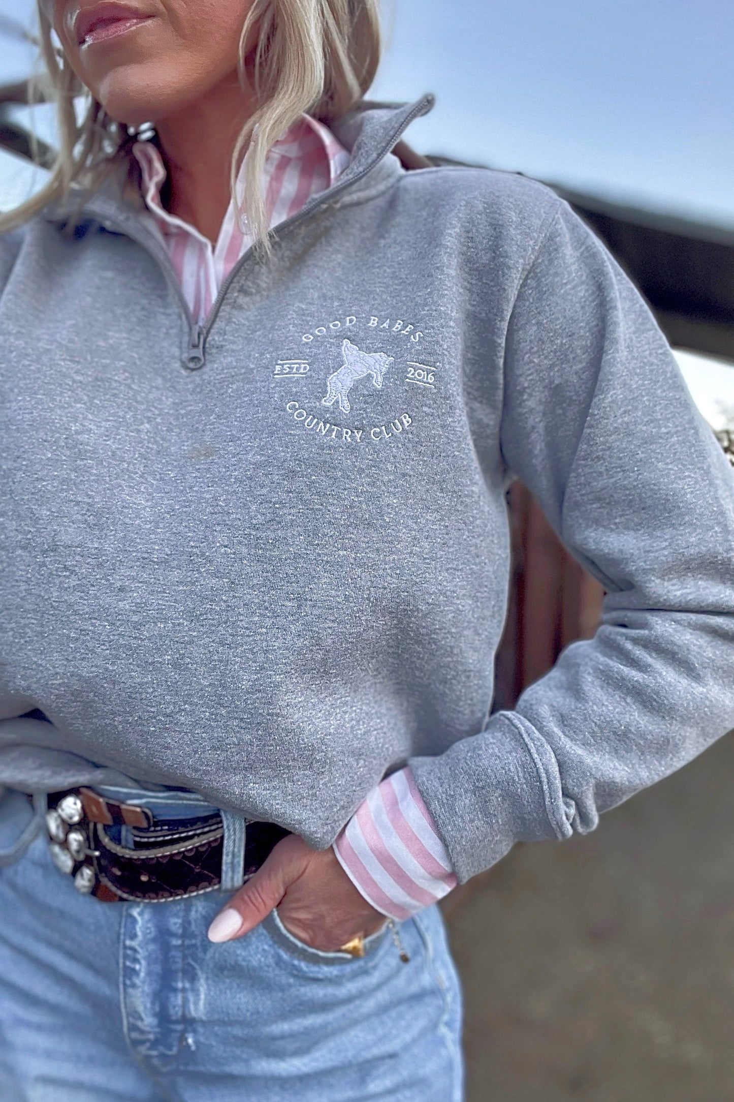 The Good Babes Country Club Quarter Zip
