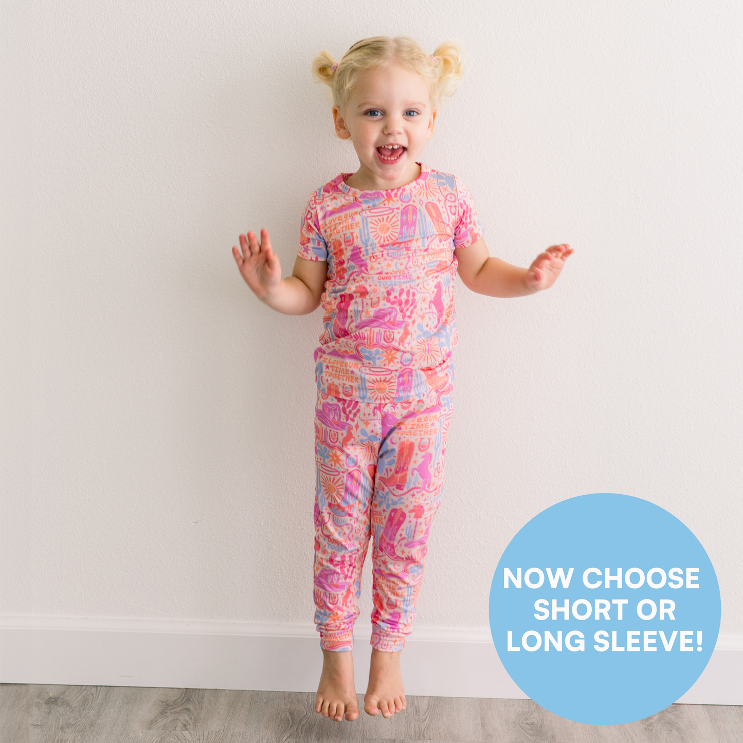 Saddle Up | Bamboo Toddler 2-Piece Pajamas | "I Love Our Time Together" | Thermo-Regulating, 4-Way Stretch | OEKO-Tex Safe
