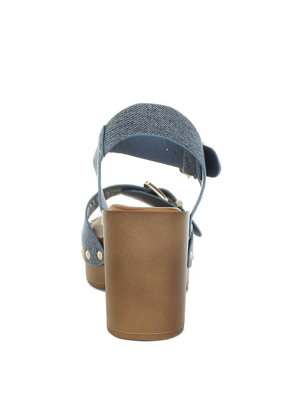 The Dakota Studded Denim Clog