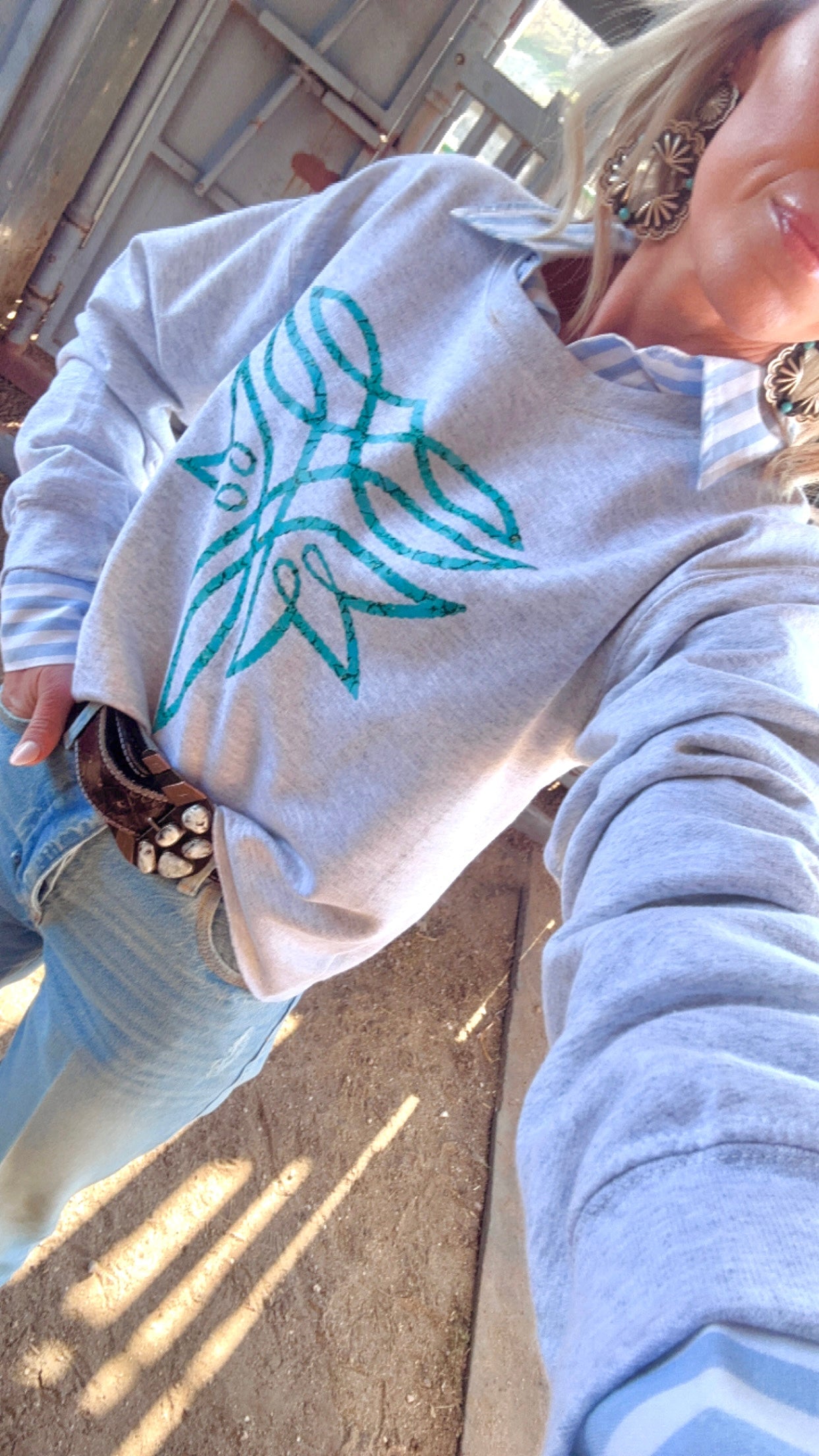 The Turquoise Boot Stitch Graphic Sweatshirt