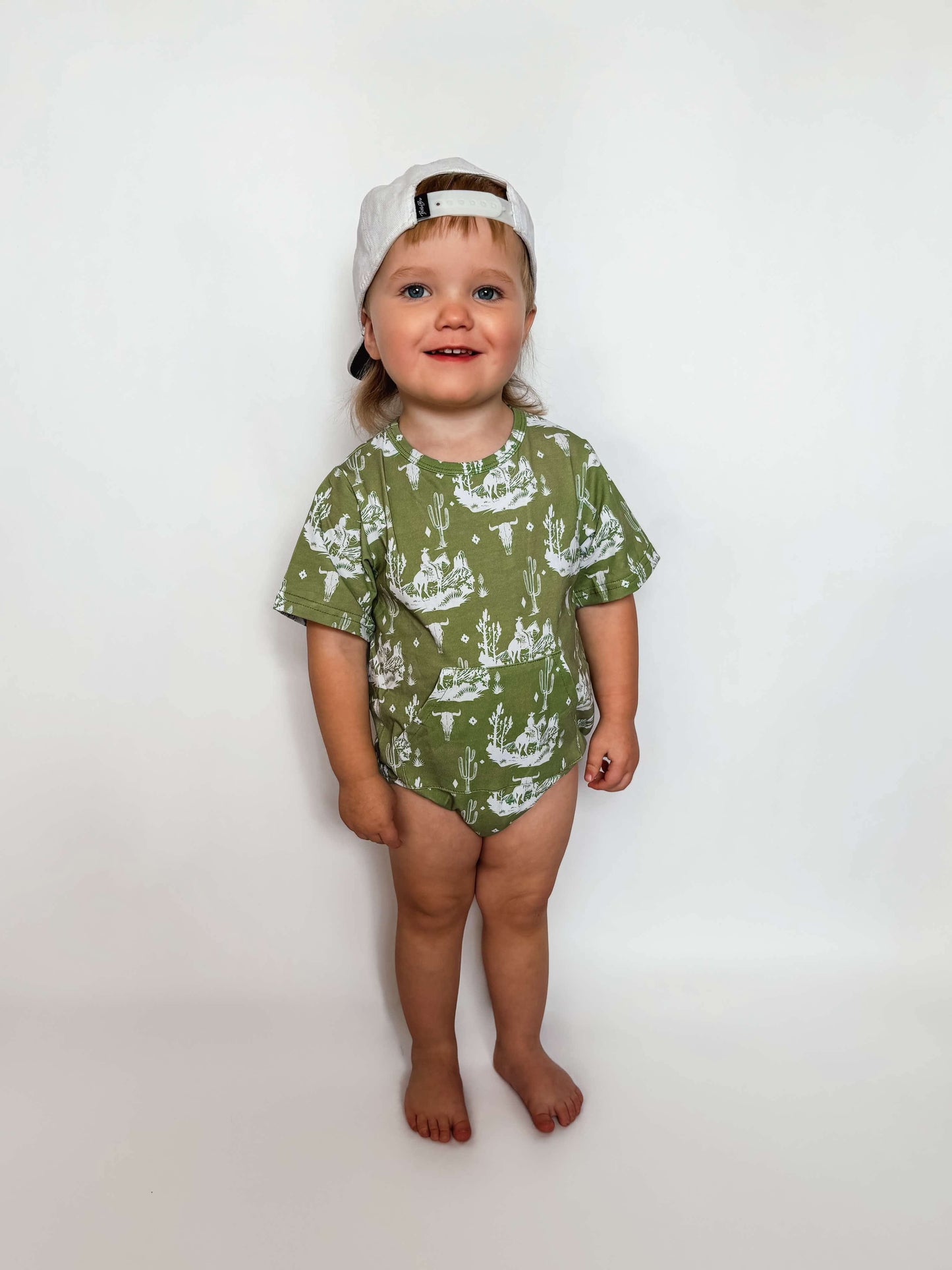 Green Western Bubble Romper