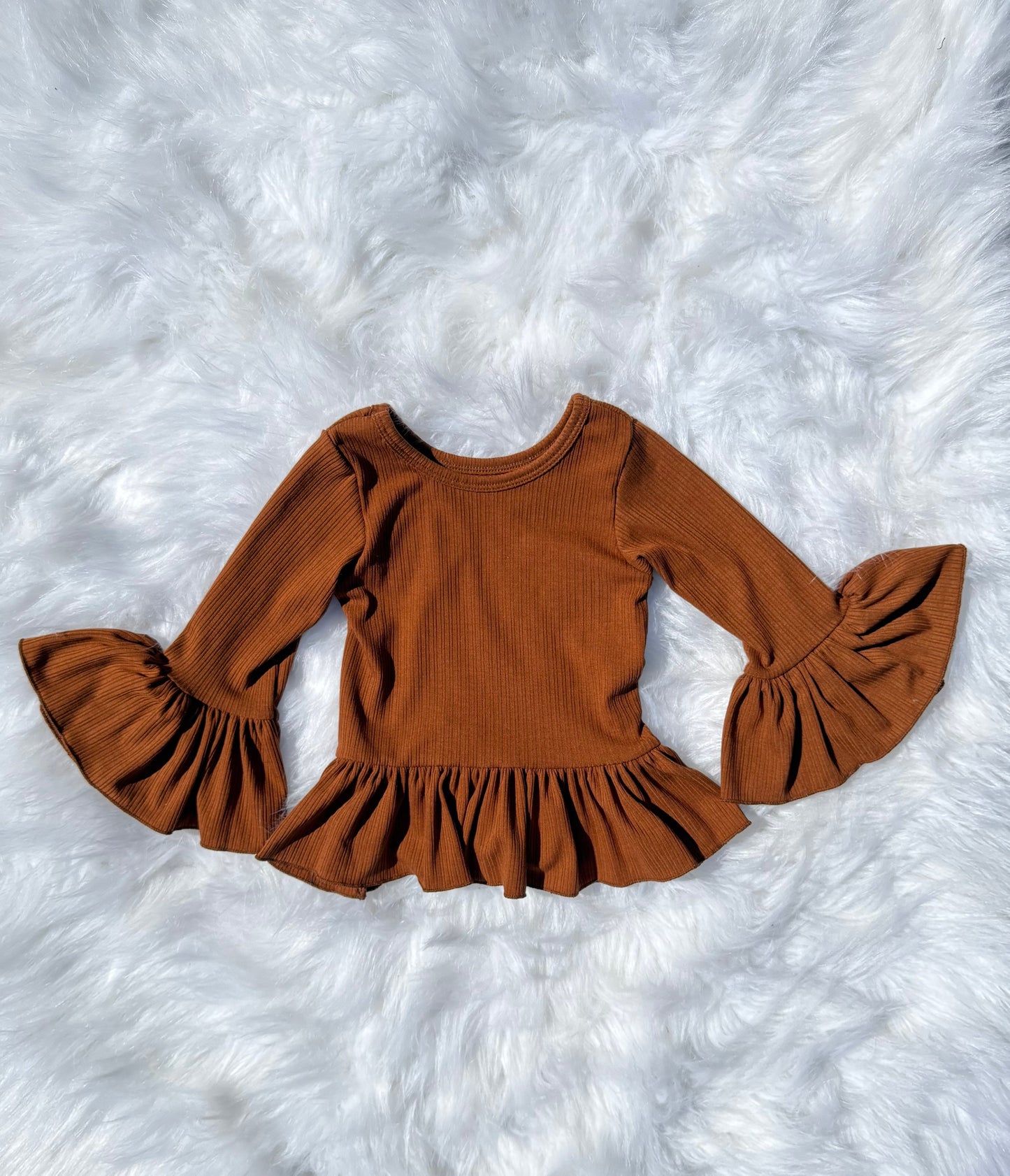 Crimson Leaves Ruffled Sleeve Top