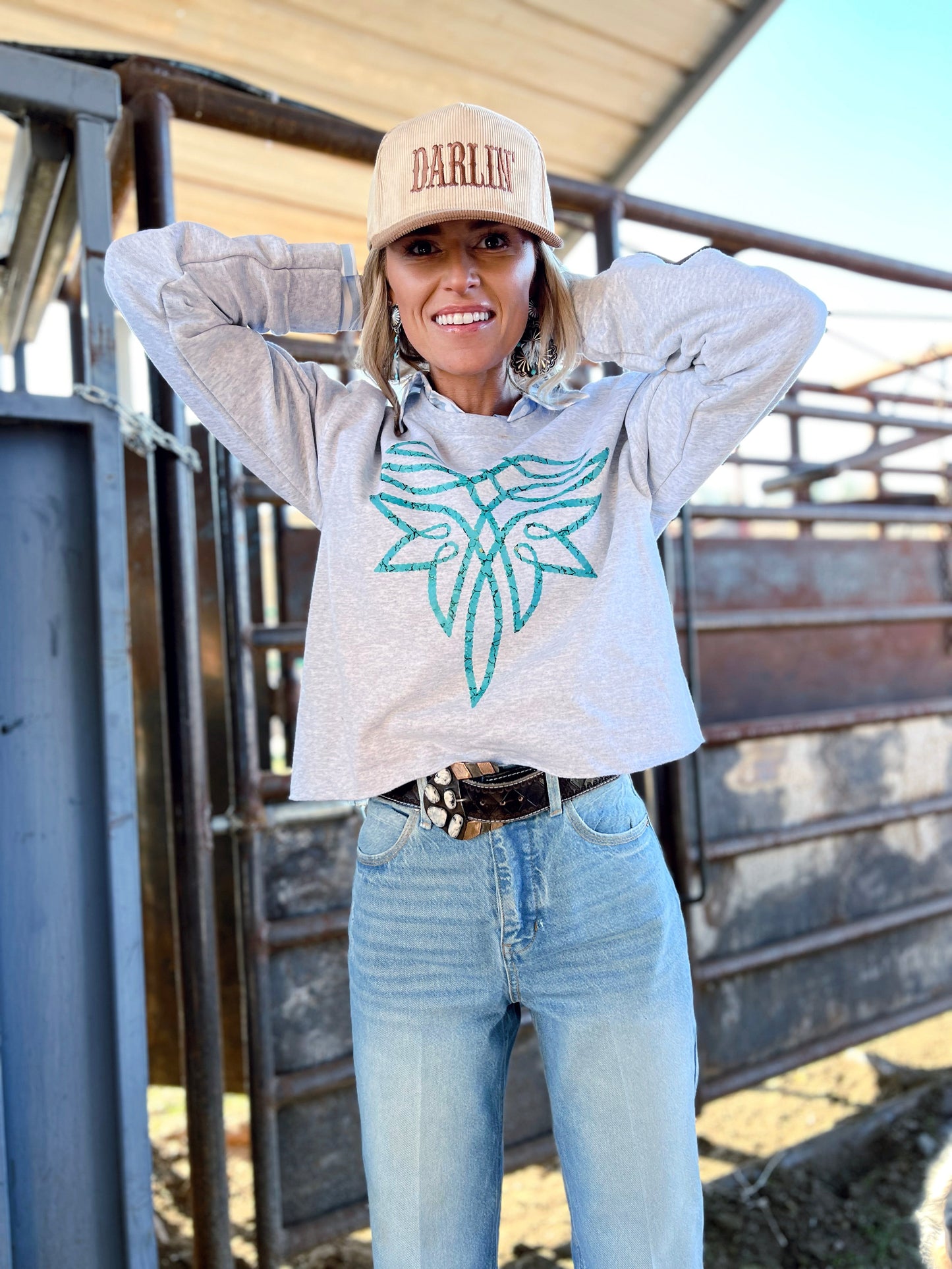 The Turquoise Boot Stitch Graphic Sweatshirt