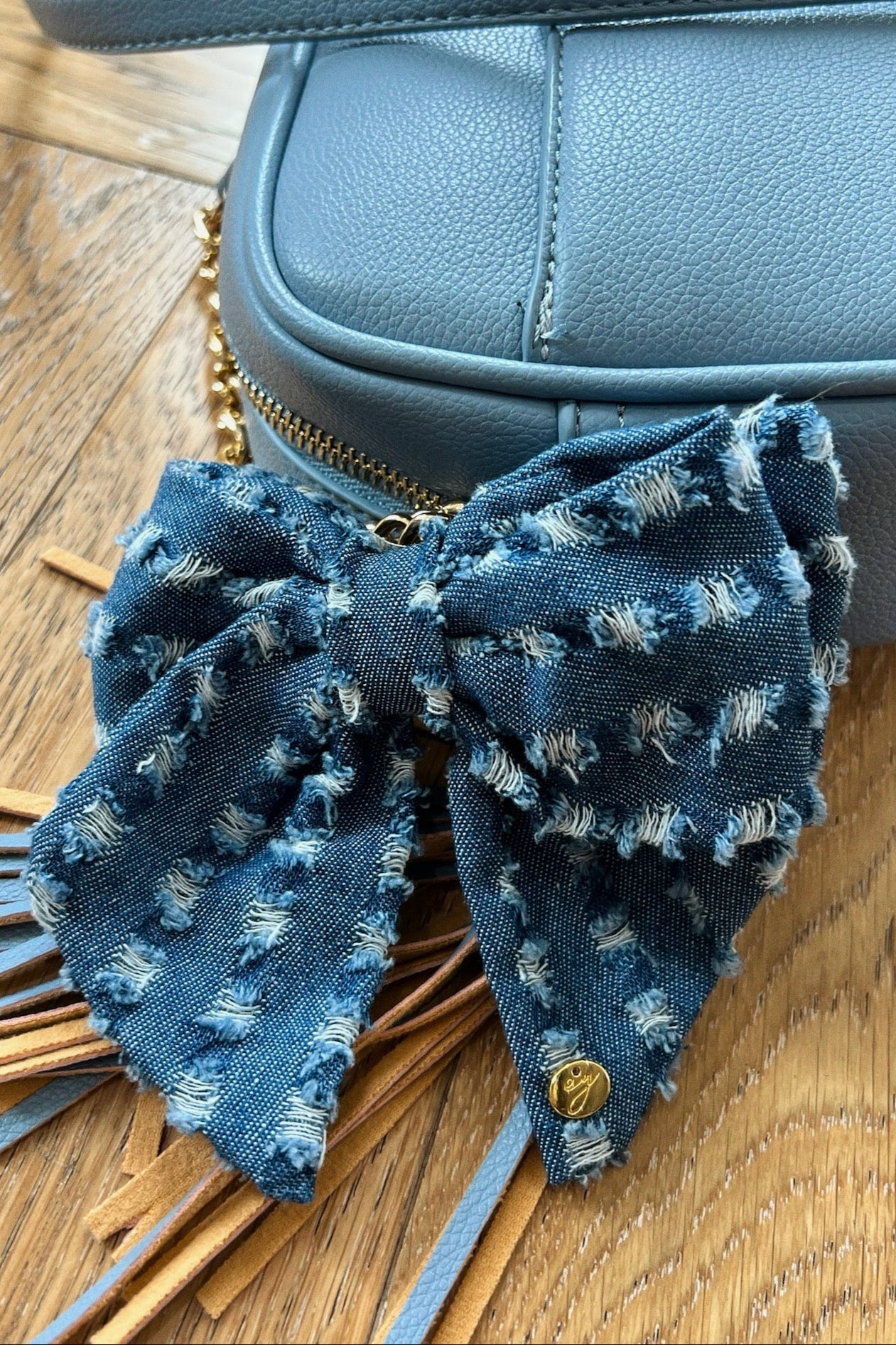 The Denim Daisy Bow Clip