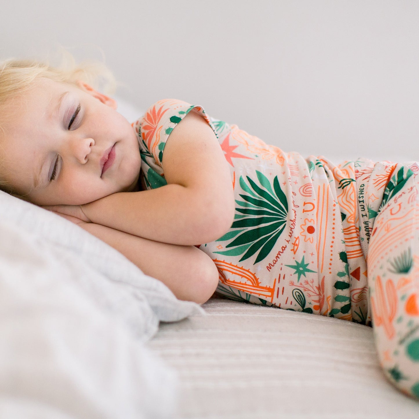 Desert Cactus Vibes | Bamboo Short Sleeve Pajamas | "Mama, I Wished for You" | Thermo-Regulating, 4-Way Stretch | OEKO-Tex Safe