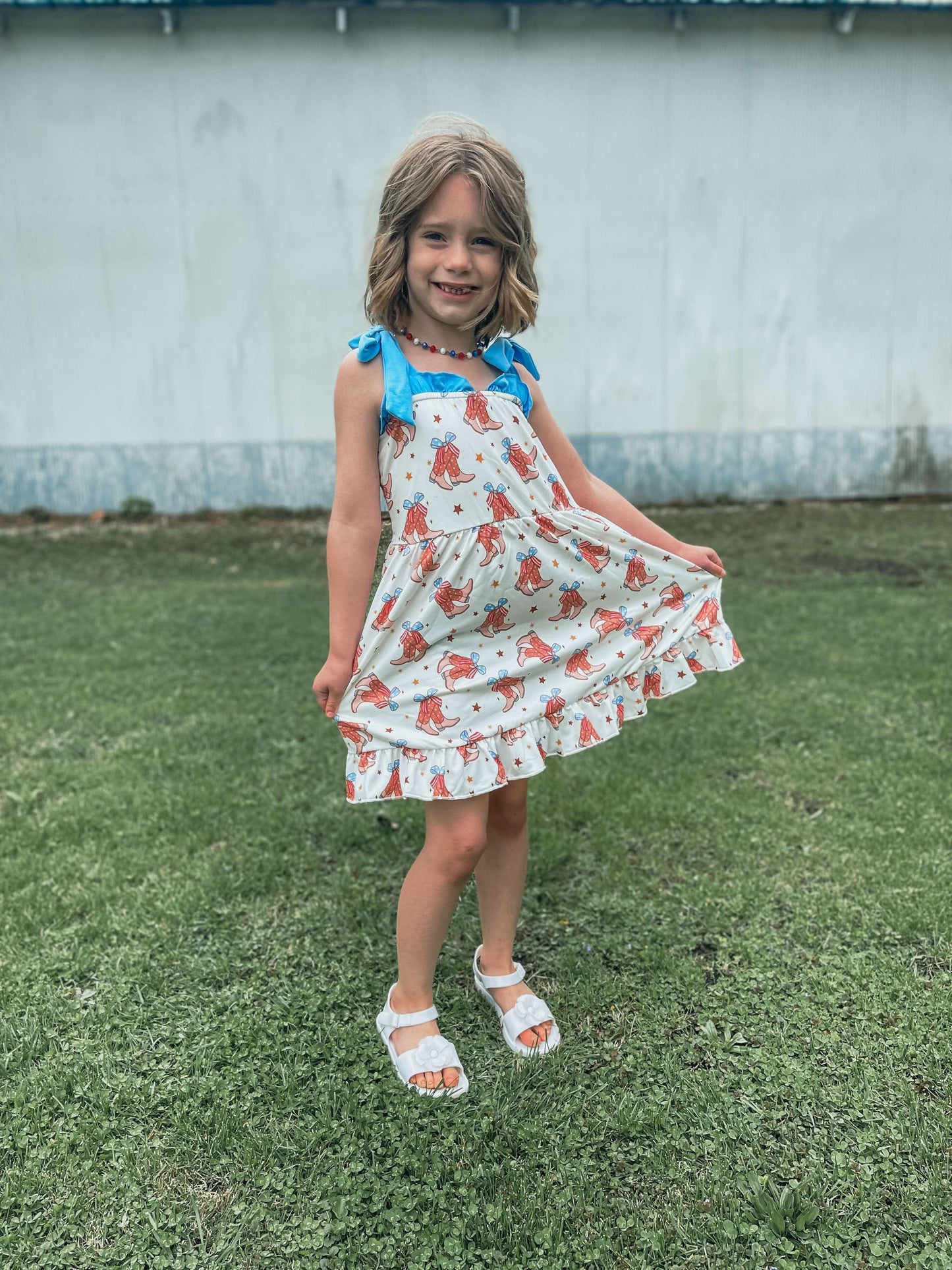 Patriotic Western Print Dress