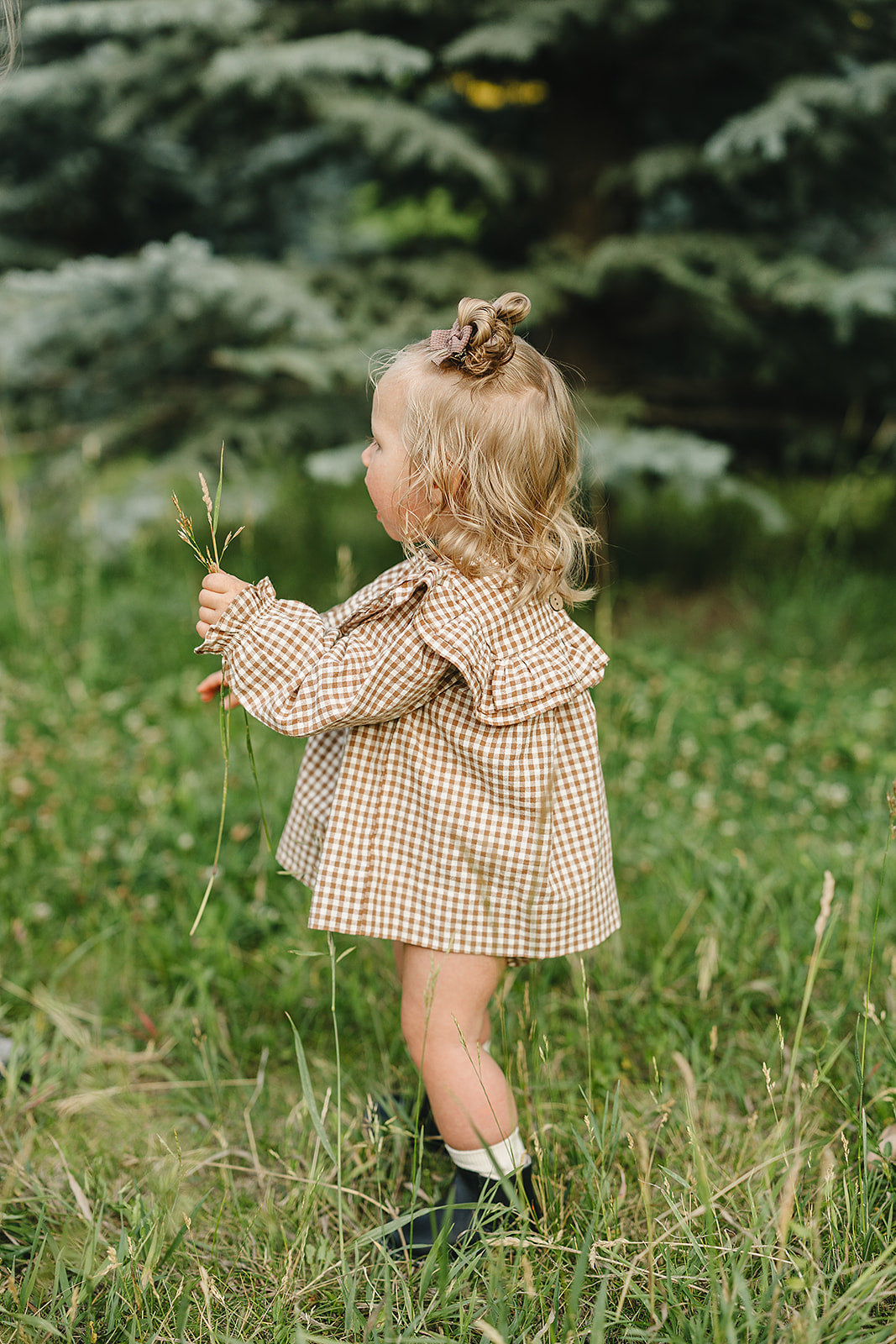 Gingham Ruffle Bloomer Set