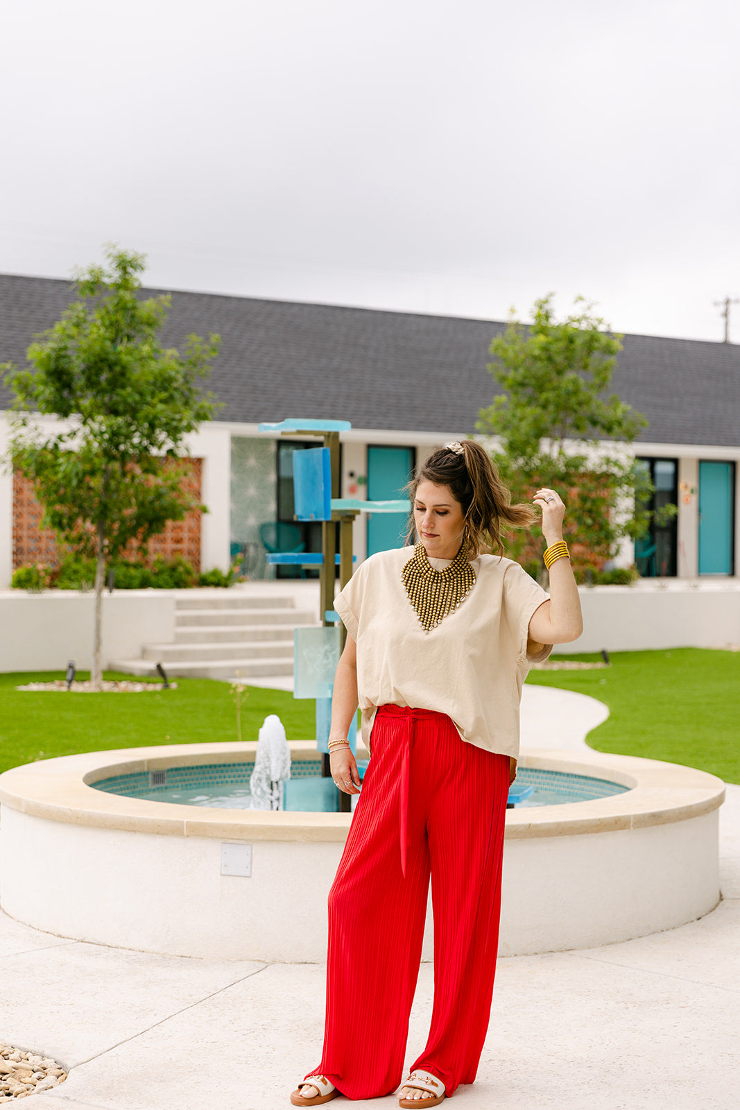 The Maribel Pant in Red