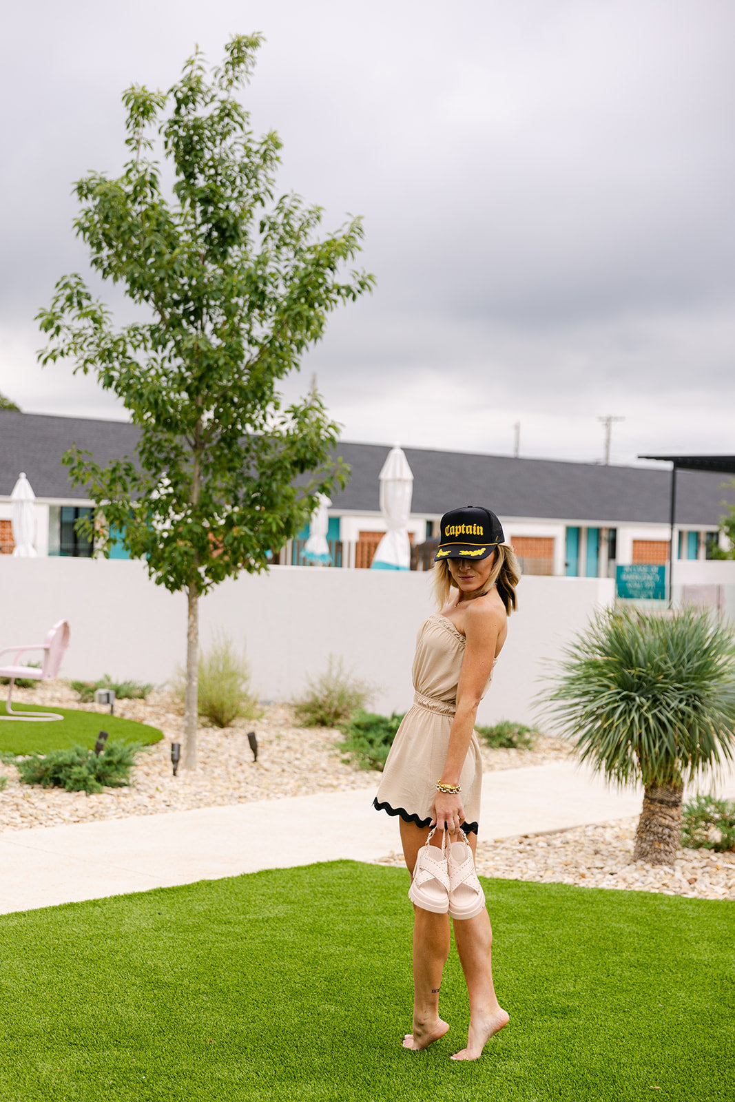 The Haven Romper in Tan