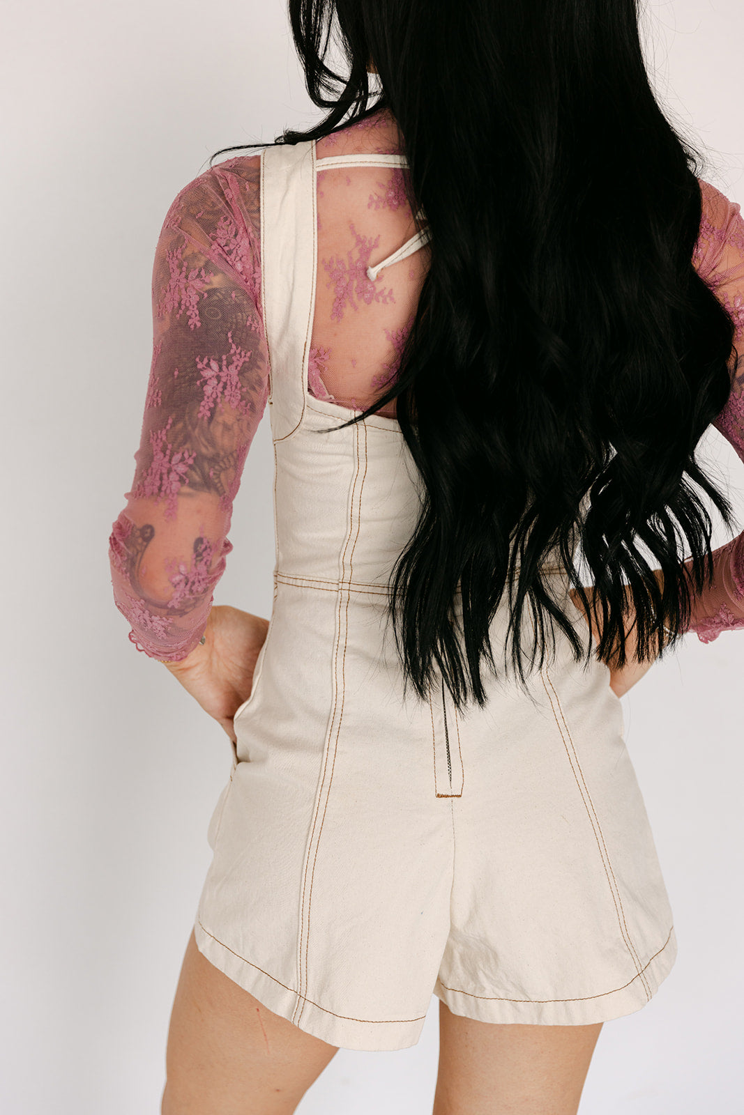 The Tillie Romper in Oatmeal