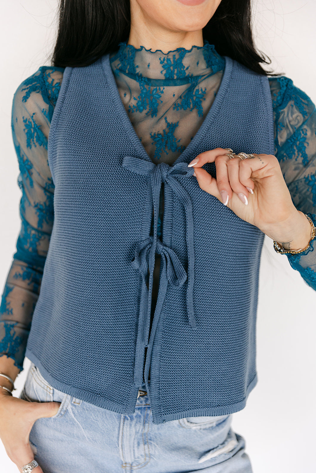 The Navy Horseshoe Sweater Vest