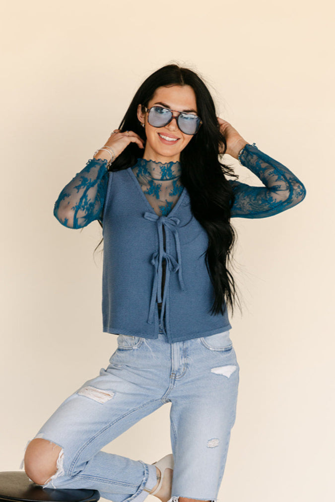 The Navy Horseshoe Sweater Vest