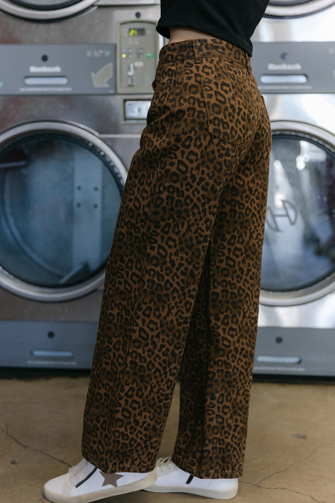 The Beckett Leopard Jean in Dark Wash