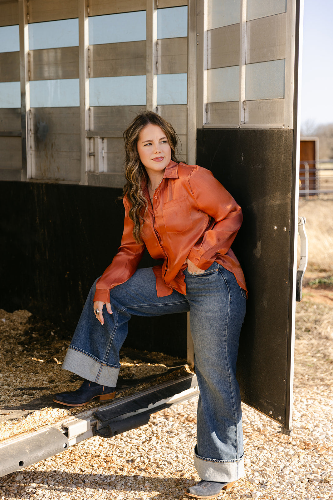 The Alora Top in Brick