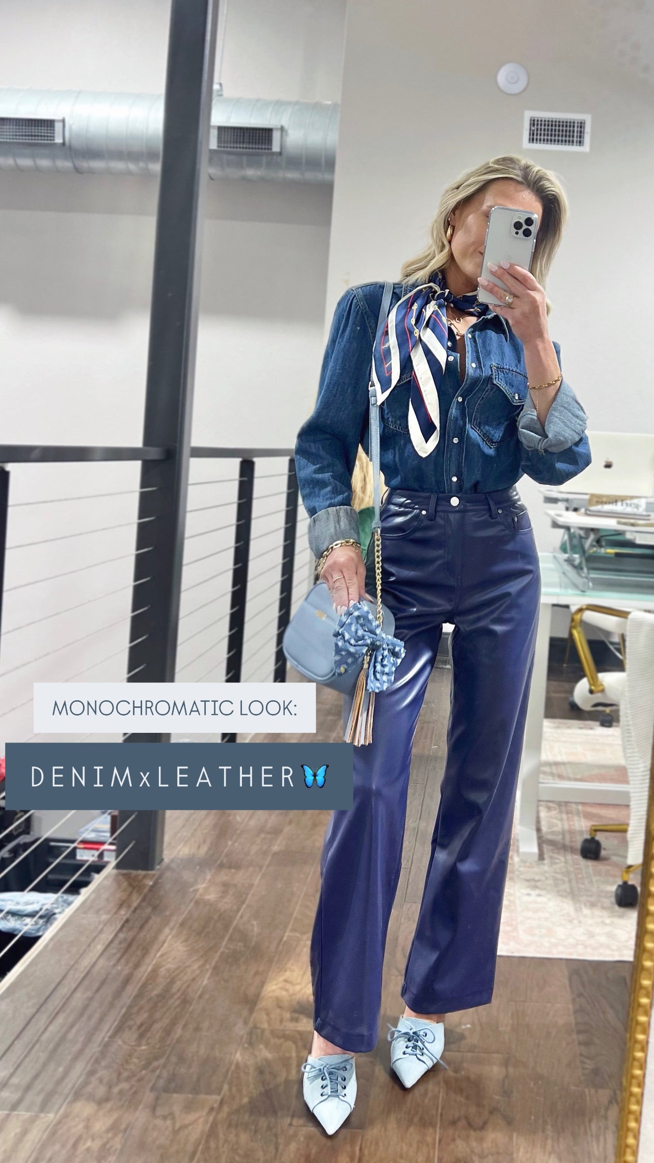 The Denim Daisy Bow Clip