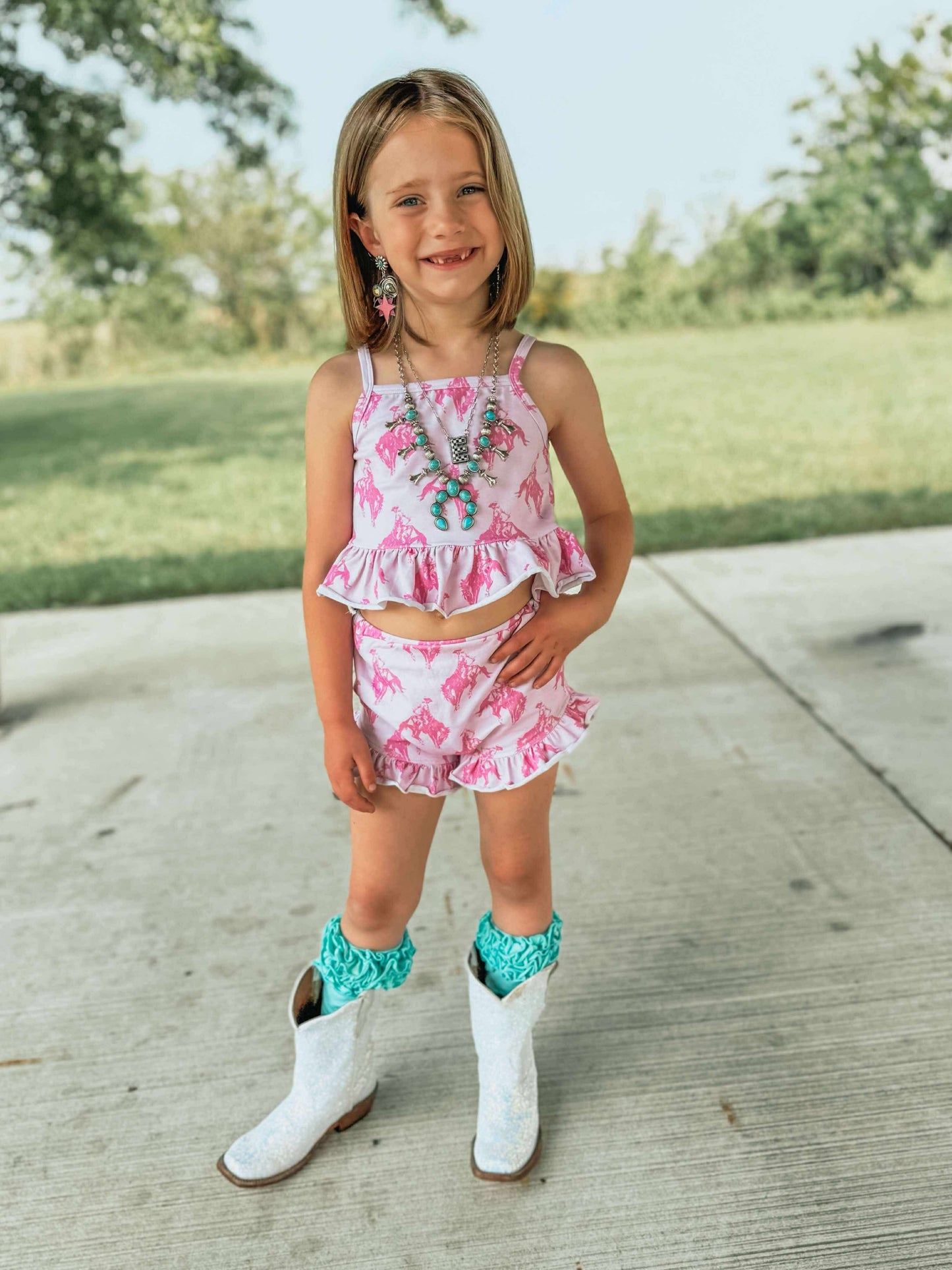 Pink Rodeo Ruffle Set