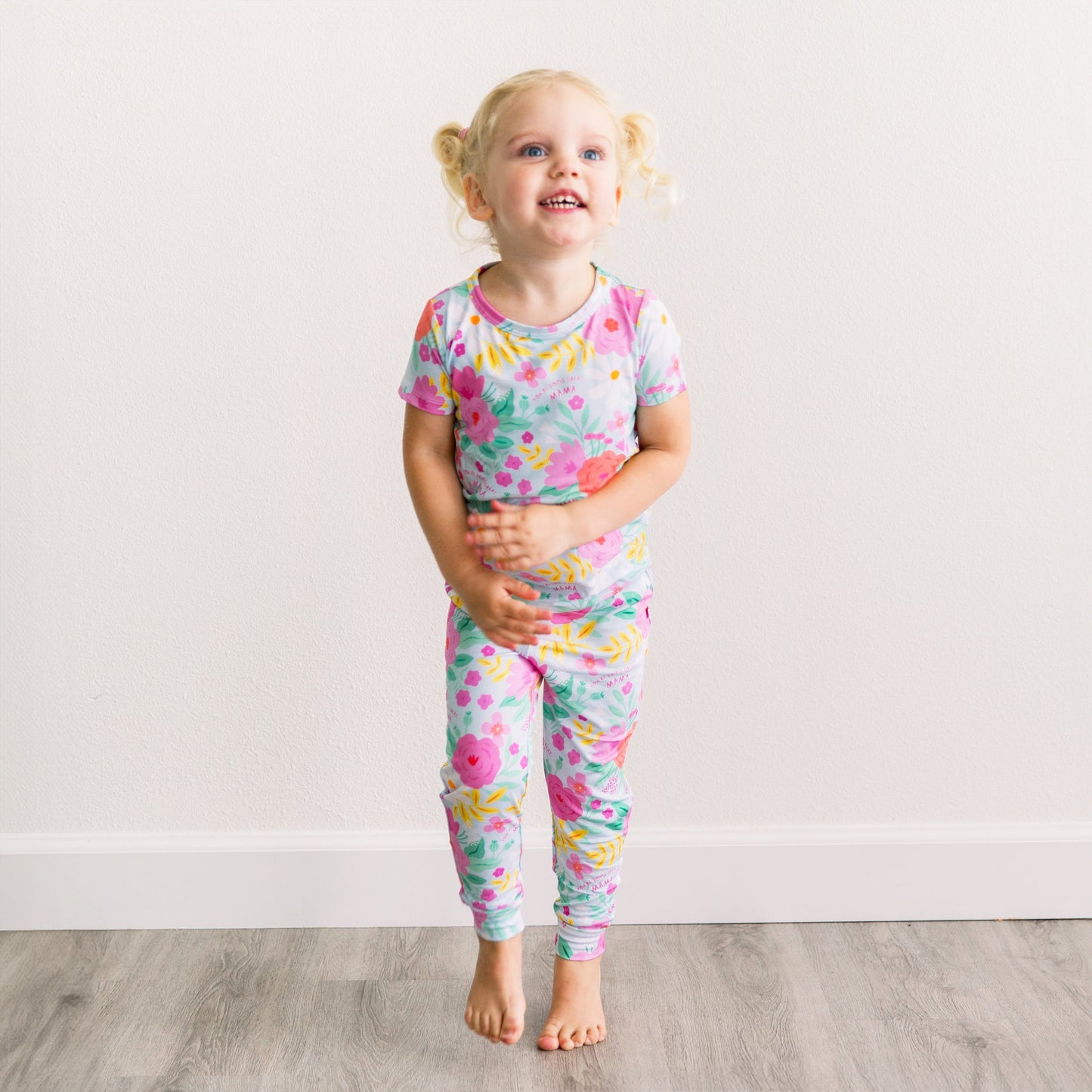 Flower Power | Bamboo Short Sleeve Pajamas | "You're Doing Great, Mama" | Thermo-Regulating, 4-Way Stretch | OEKO-Tex Safe