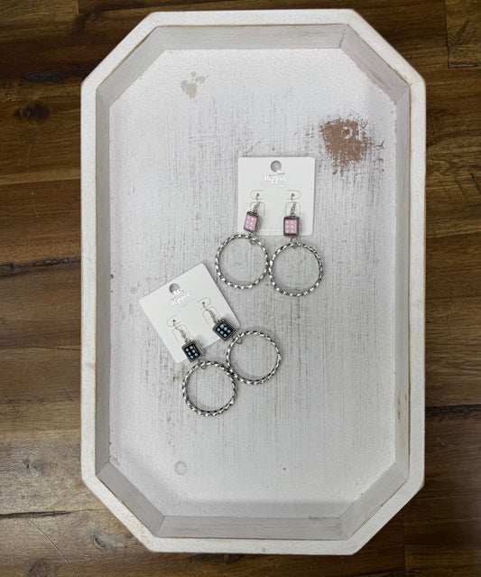 Dice Hoop Earrings