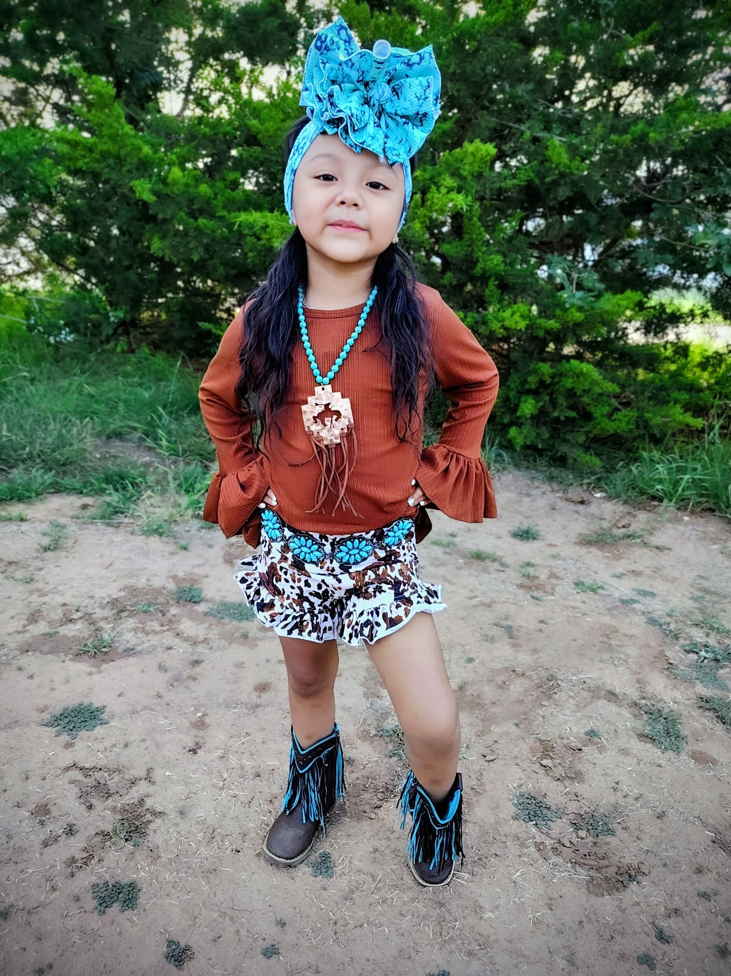 Crimson Leaves Ruffled Sleeve Top