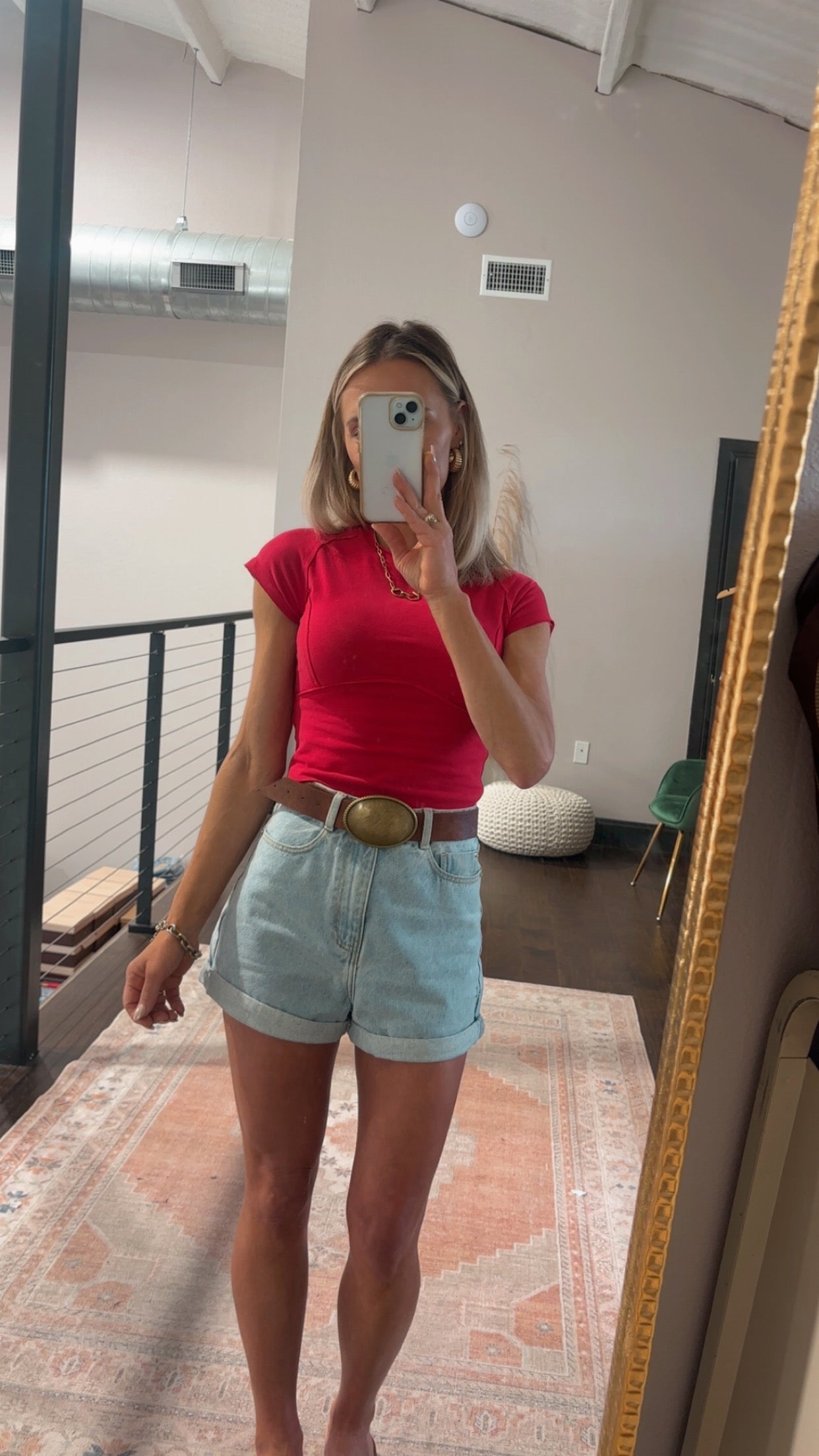 The Maybel Cropped Tee in Ruby