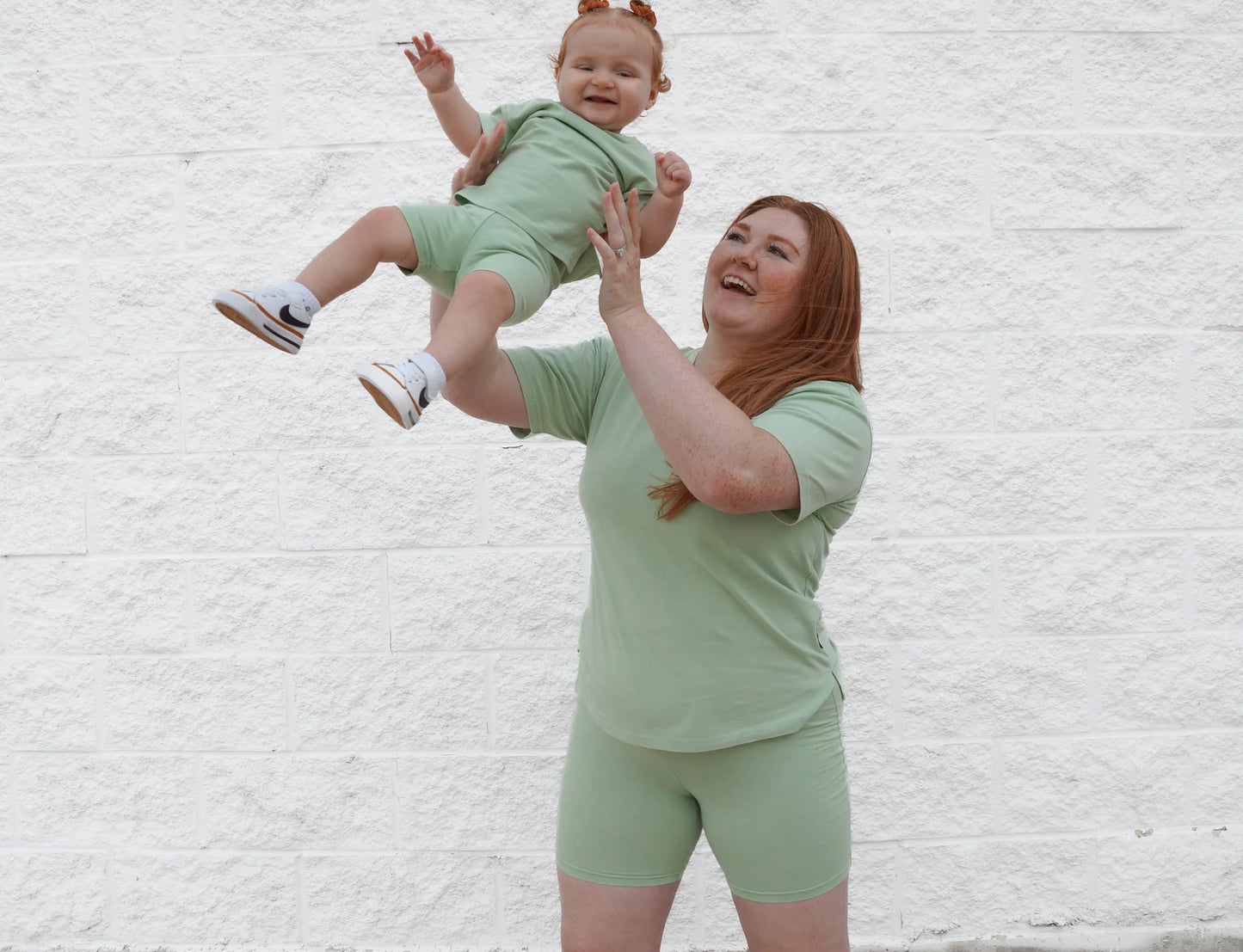 women’s biker set | pistachio