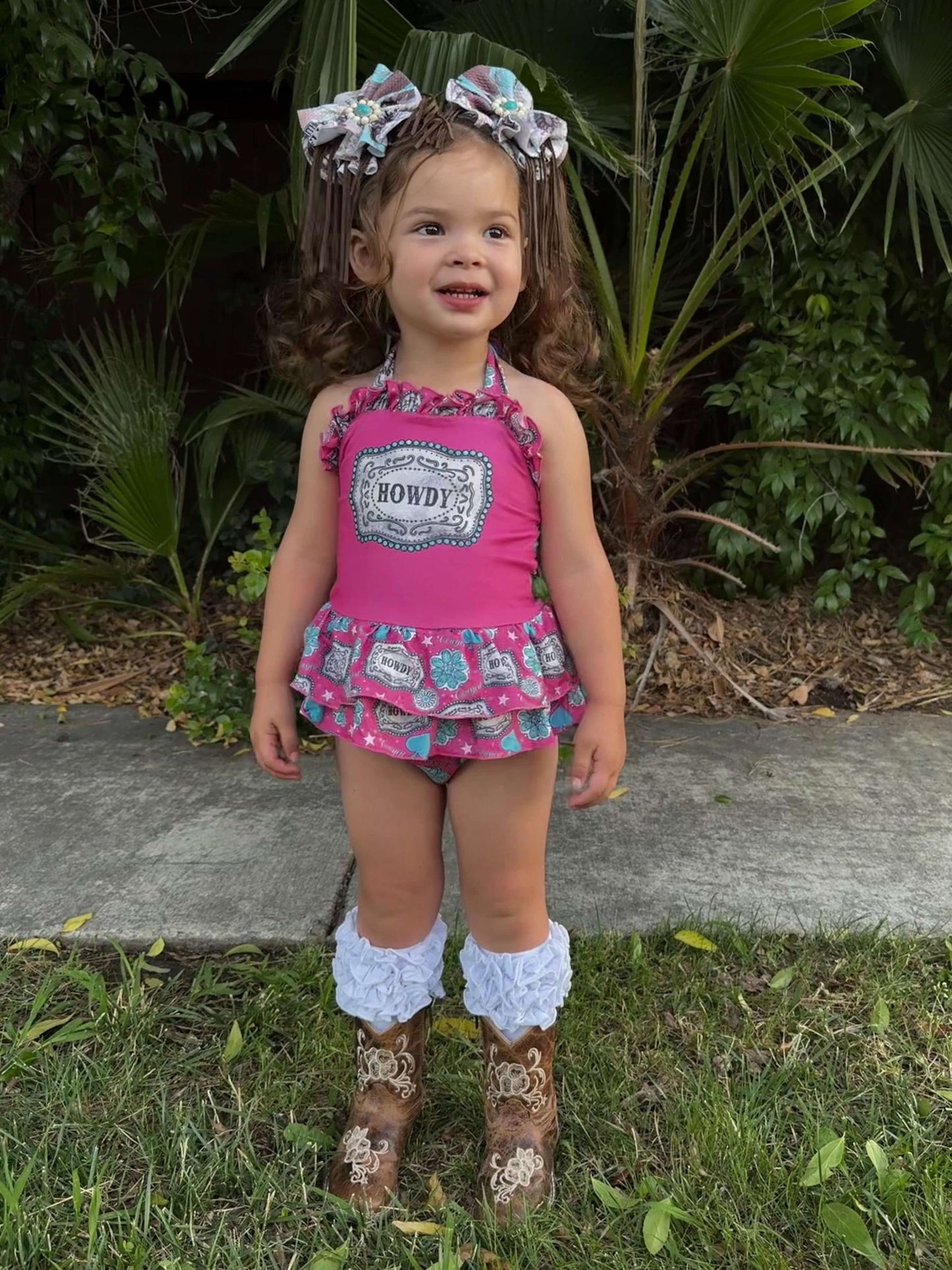 Howdy halter romper/top