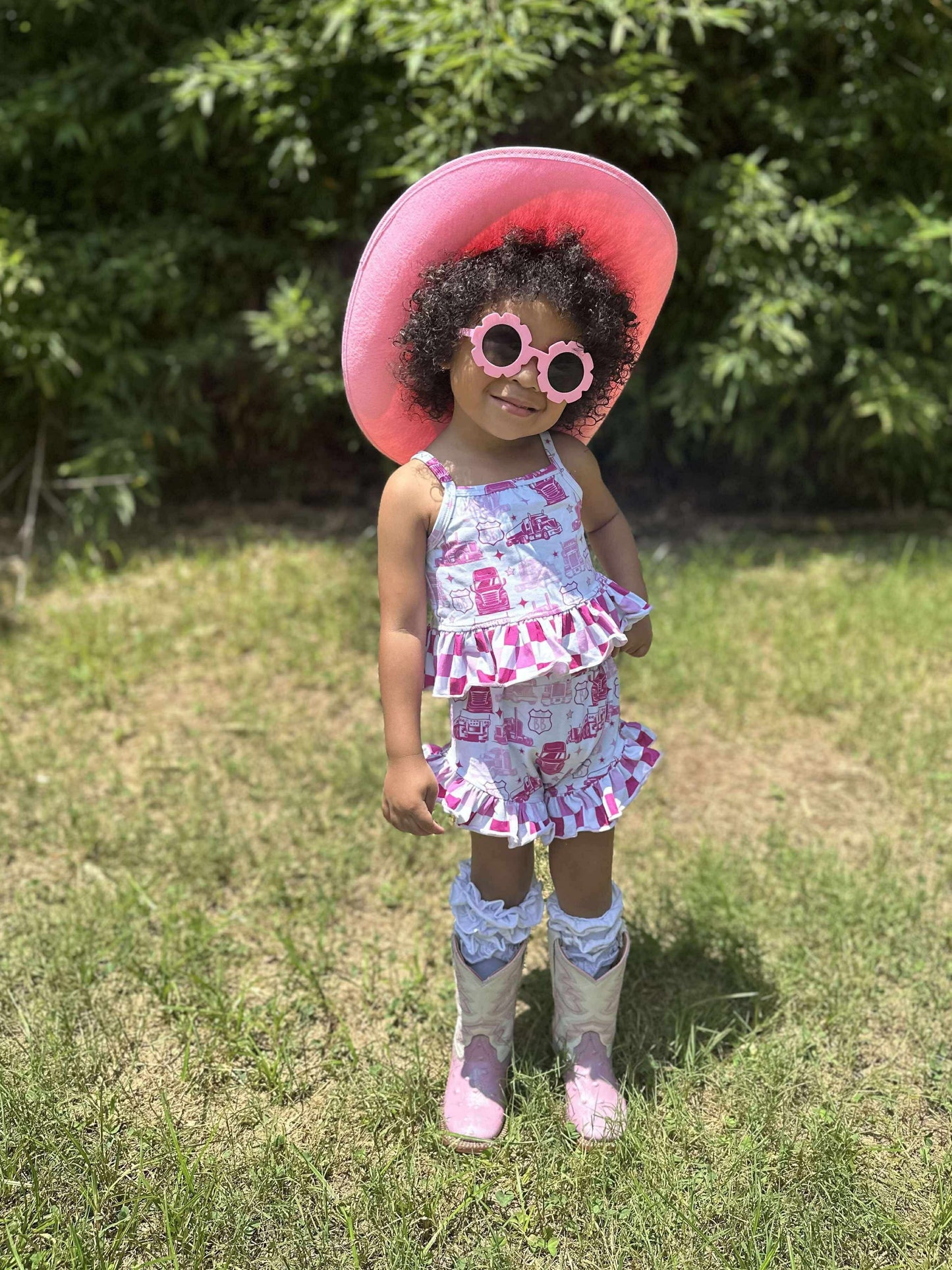 Pink Route BB Ruffled Set