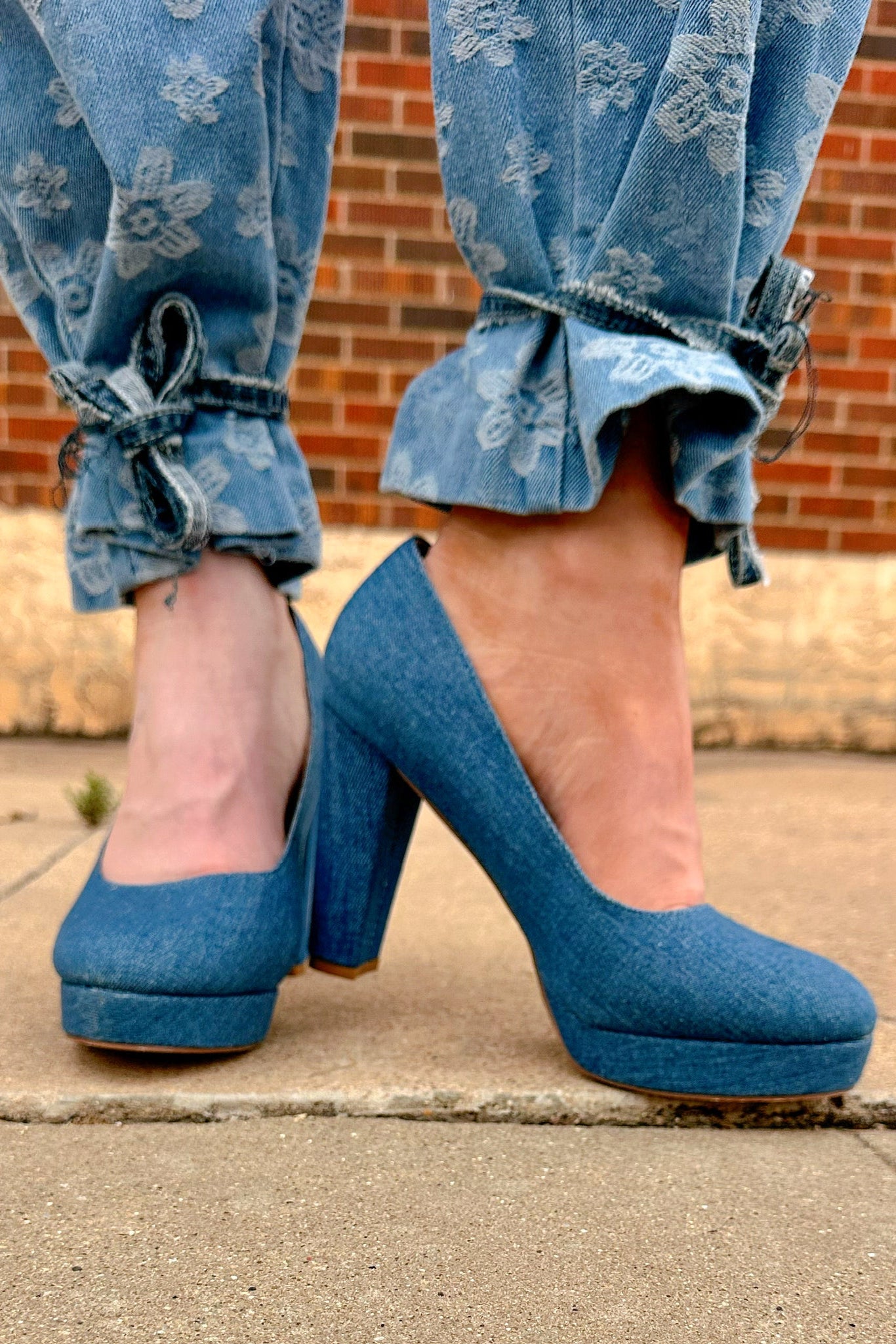 The Denim Block Heel