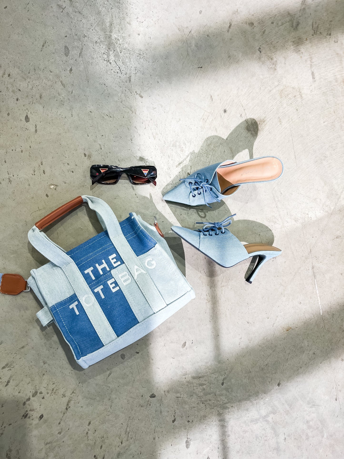 The Denim Crossbody Tote Bag