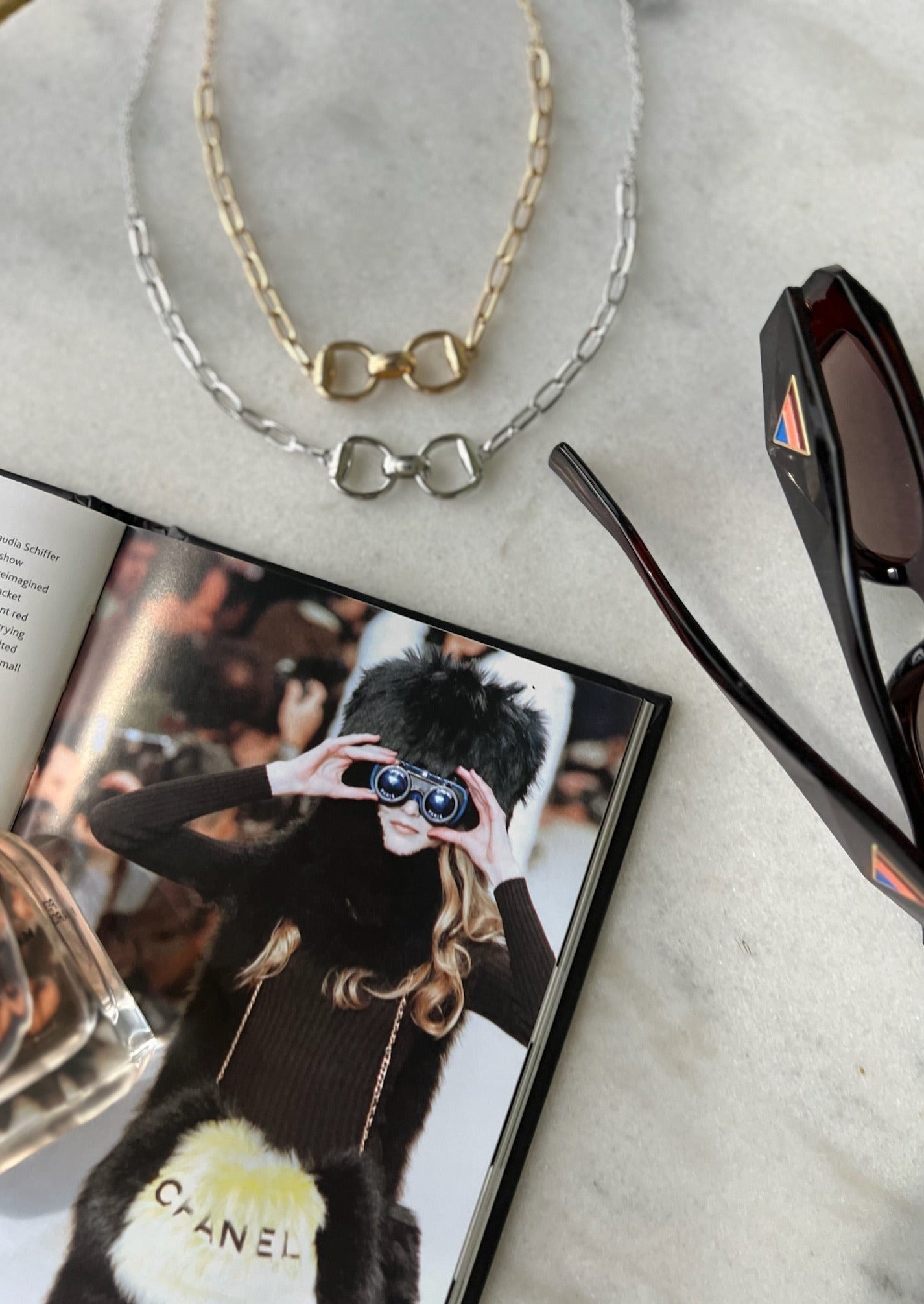 The Harlowe Horsebit Necklace in Silver