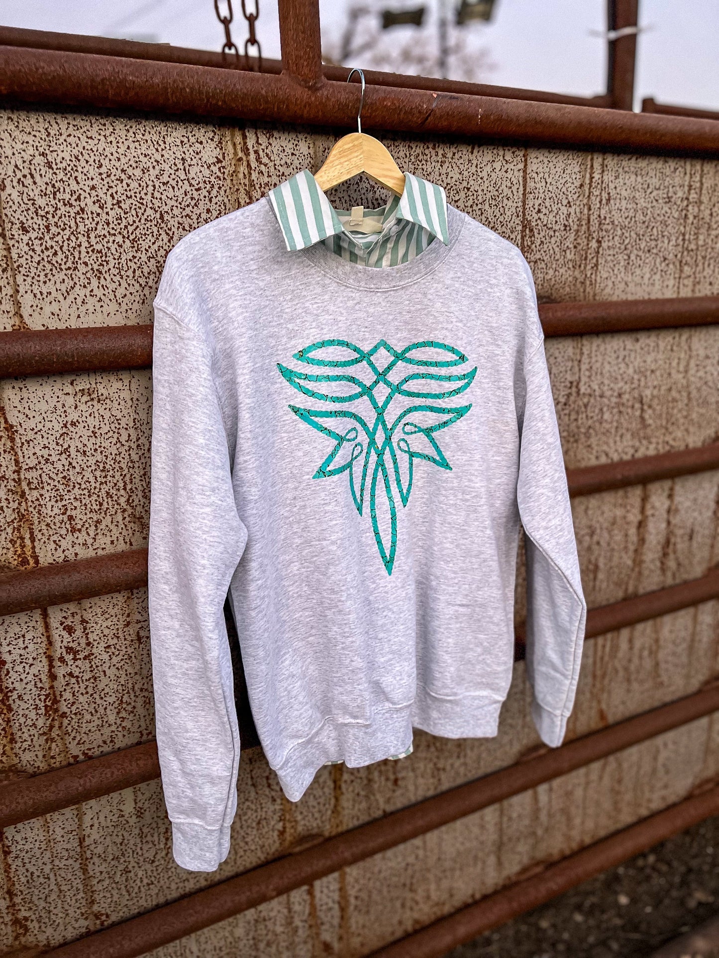 The Turquoise Boot Stitch Graphic Sweatshirt