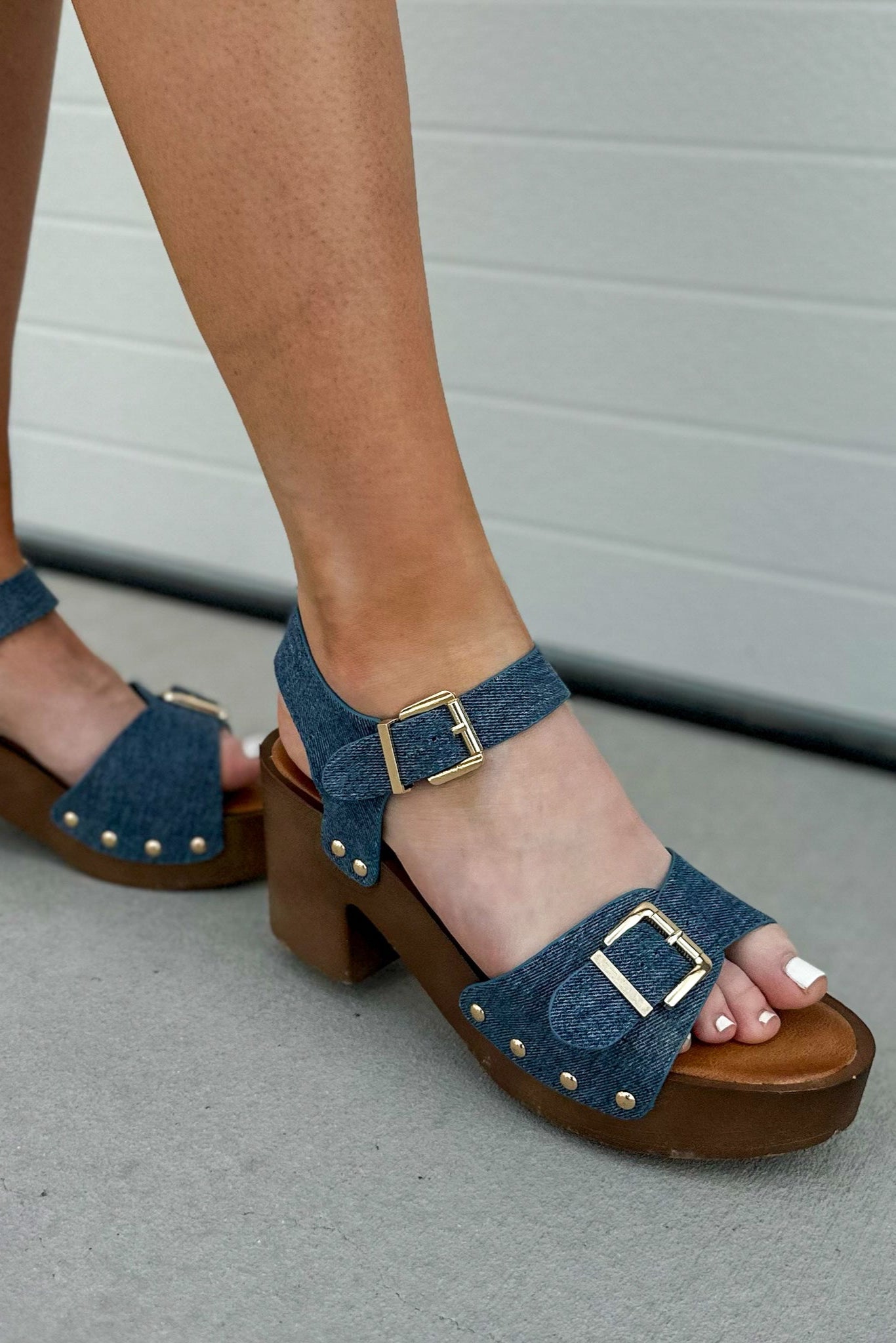 The Dakota Studded Denim Clog