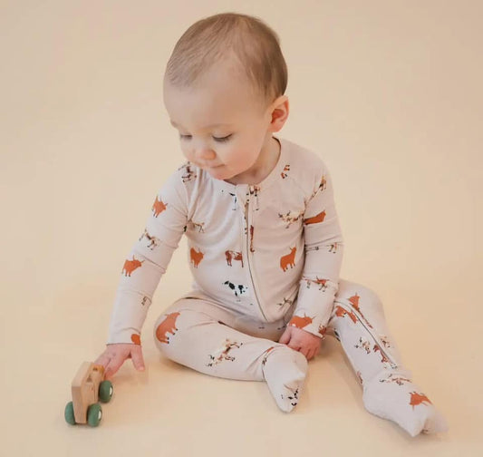 Cow Romper | Oatmeal