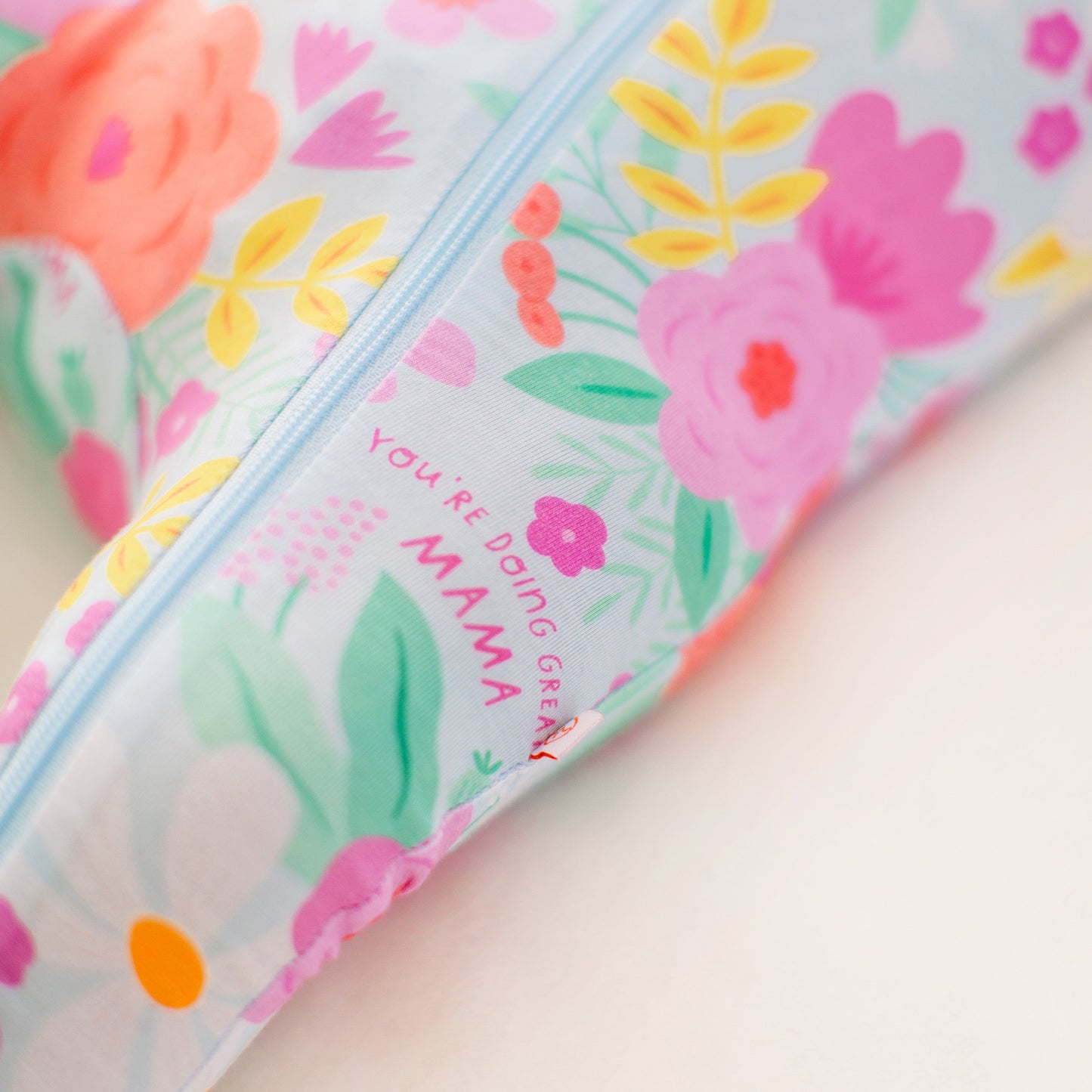 Flower Power | Bamboo Footie Onesie Sleeper | "You're Doing Great Mama" | Thermo-Regulating, Double Zipper, 4-Way Stretch