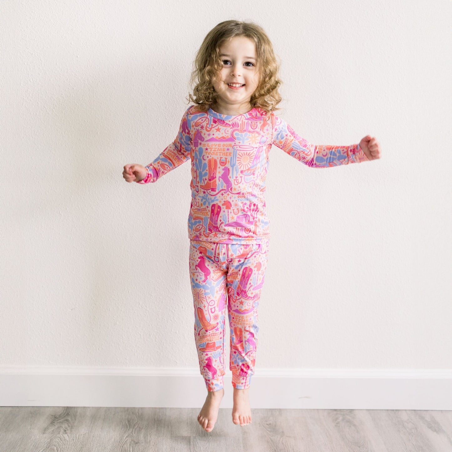 Saddle Up | Bamboo Toddler 2-Piece Pajamas | "I Love Our Time Together" | Thermo-Regulating, 4-Way Stretch | OEKO-Tex Safe