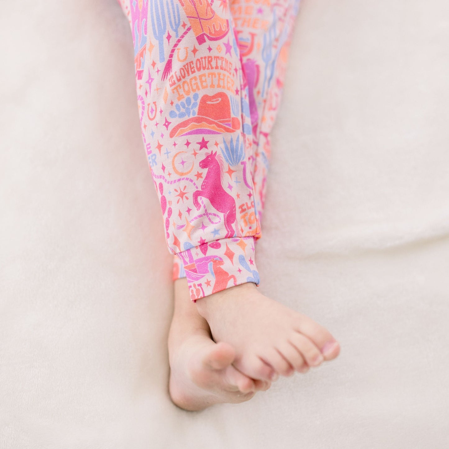 Saddle Up | Bamboo Toddler 2-Piece Pajamas | "I Love Our Time Together" | Thermo-Regulating, 4-Way Stretch | OEKO-Tex Safe