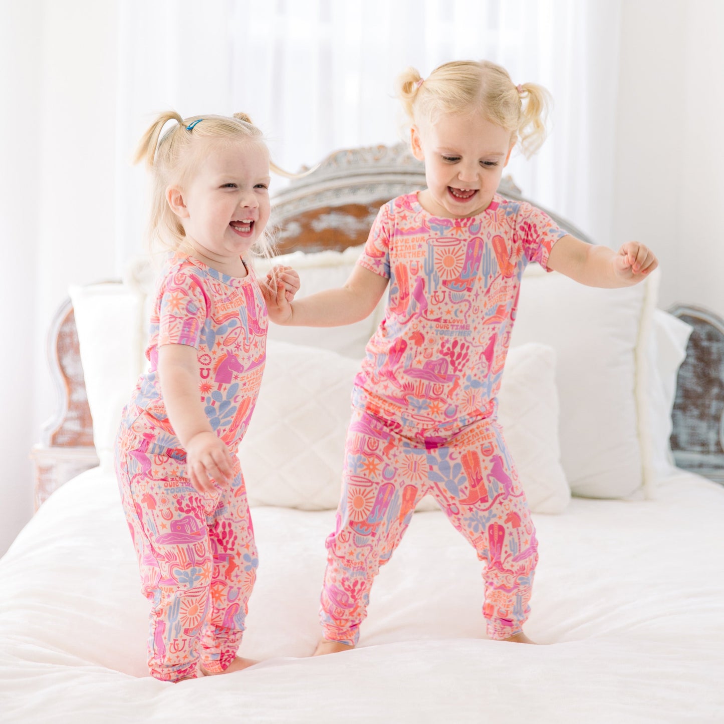 Saddle Up | Bamboo Toddler 2-Piece Pajamas | "I Love Our Time Together" | Thermo-Regulating, 4-Way Stretch | OEKO-Tex Safe