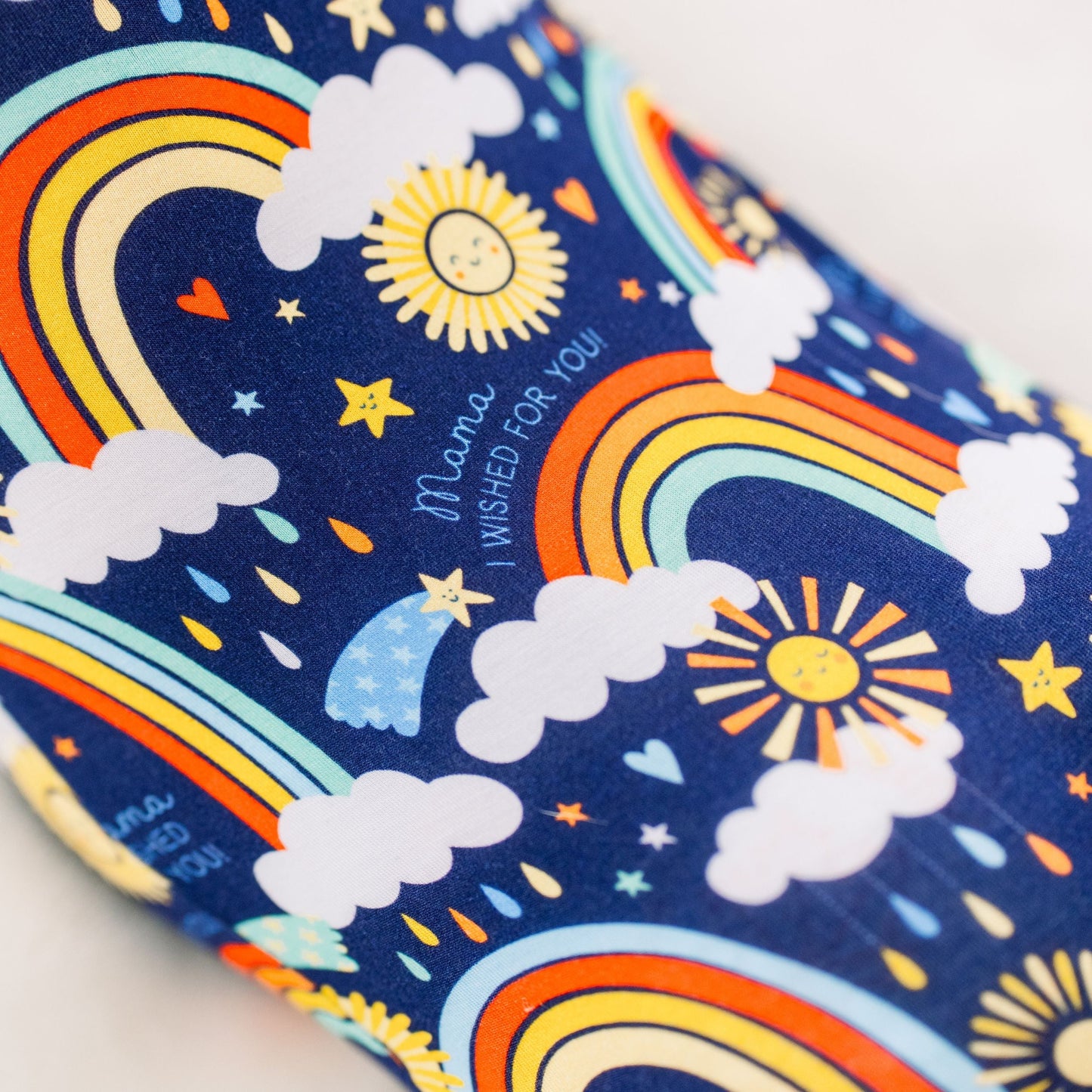 Here Comes the Sunshine (Blue) | Bamboo Footie Onesie Sleeper | "Mama, I Wished for You" | Thermo-Regulating, Double Zipper, 4-Way Stretch
