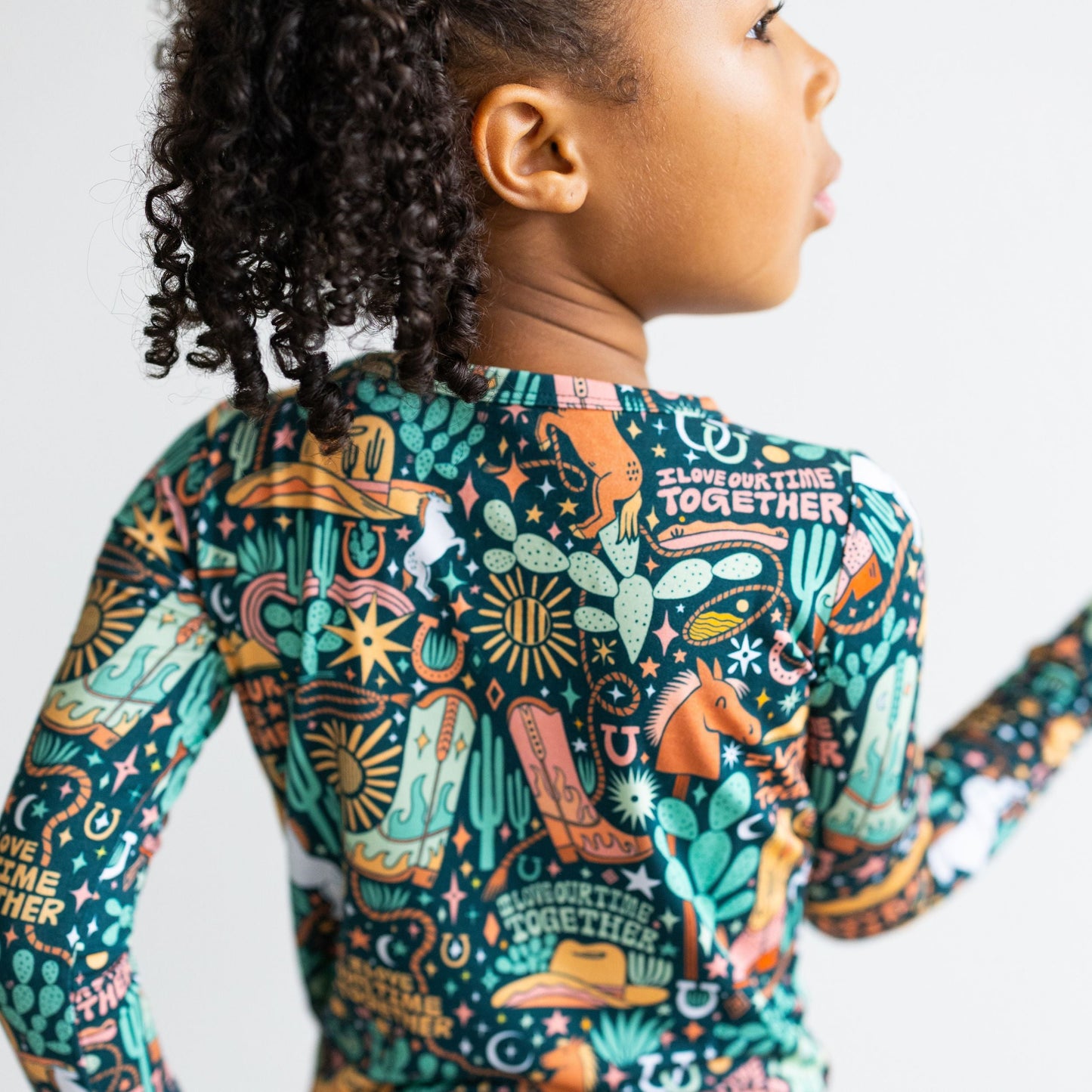 Wild West | Bamboo Toddler 2-Piece Pajamas | "I Love Our Time Together" | Thermo-Regulating, 4-Way Stretch | OEKO-Tex Safe