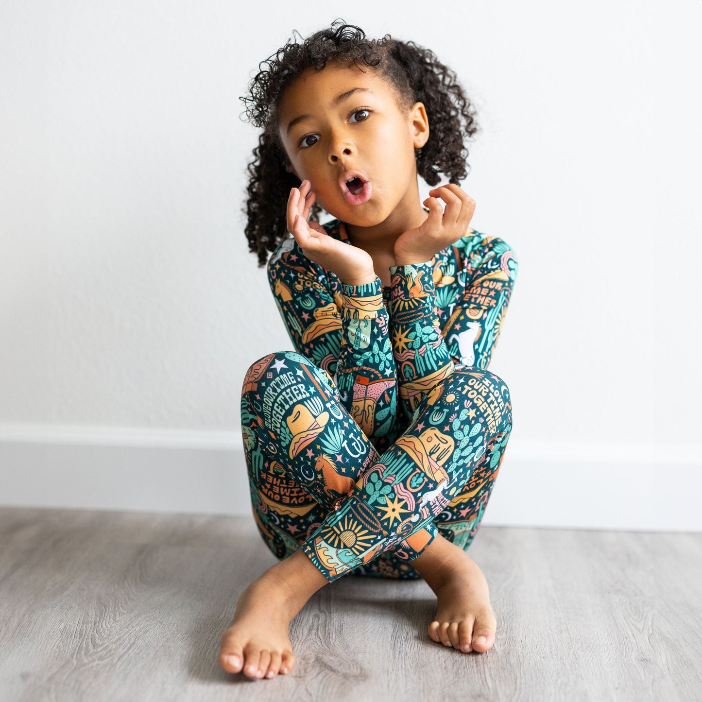 Wild West | Bamboo Toddler 2-Piece Pajamas | "I Love Our Time Together" | Thermo-Regulating, 4-Way Stretch | OEKO-Tex Safe