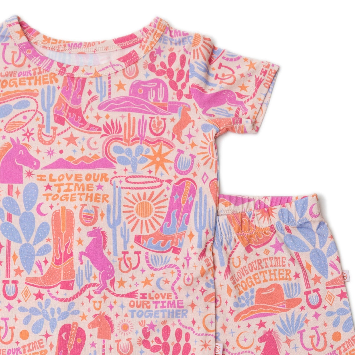 Saddle Up | Bamboo Toddler 2-Piece Pajamas | "I Love Our Time Together" | Thermo-Regulating, 4-Way Stretch | OEKO-Tex Safe