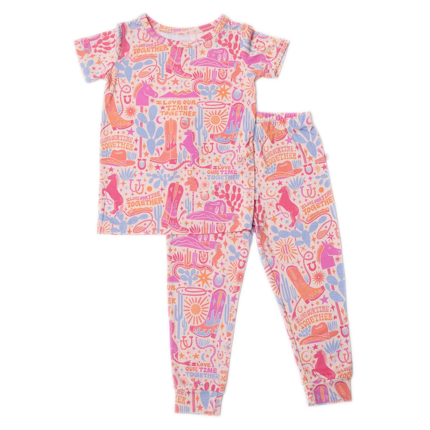 Saddle Up | Bamboo Toddler 2-Piece Pajamas | "I Love Our Time Together" | Thermo-Regulating, 4-Way Stretch | OEKO-Tex Safe