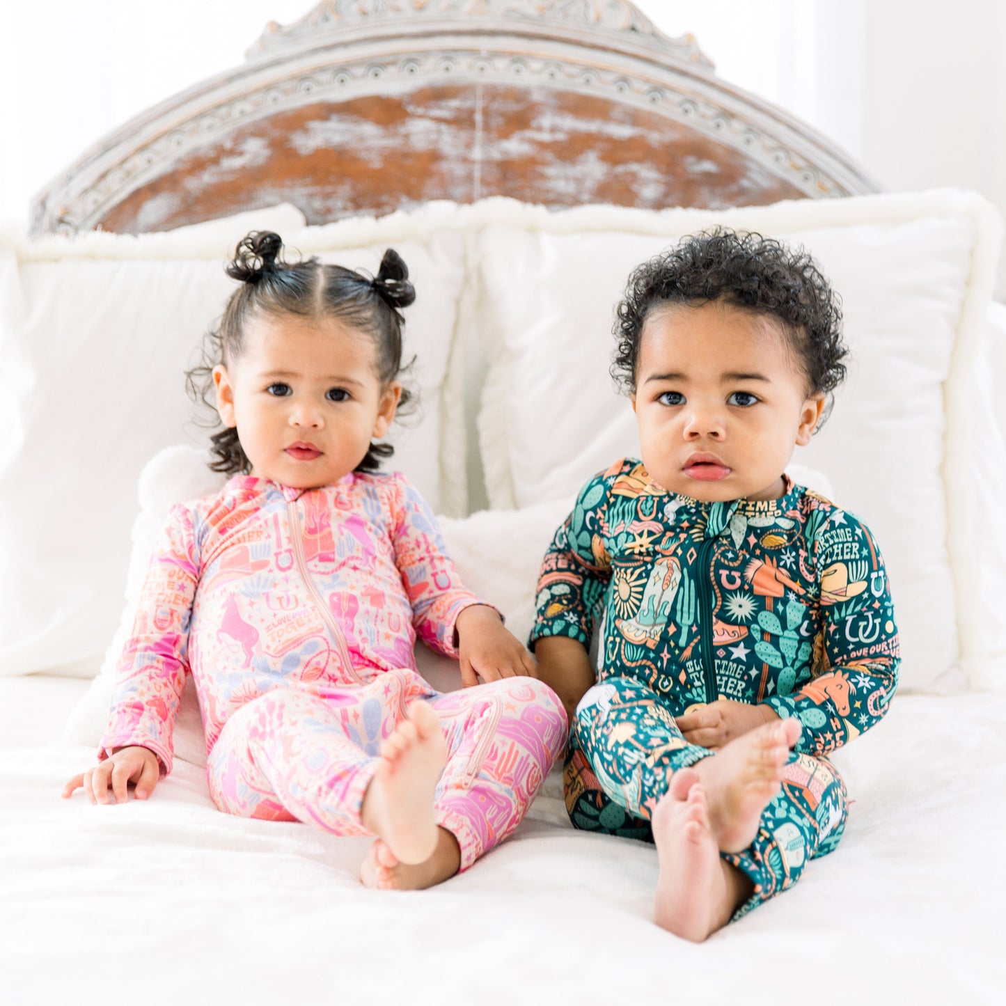Saddle Up | Bamboo Footless Onesie Romper | "I Love Our Time Together" | Thermo-Regulating, Double Zipper, 4-Way Stretch