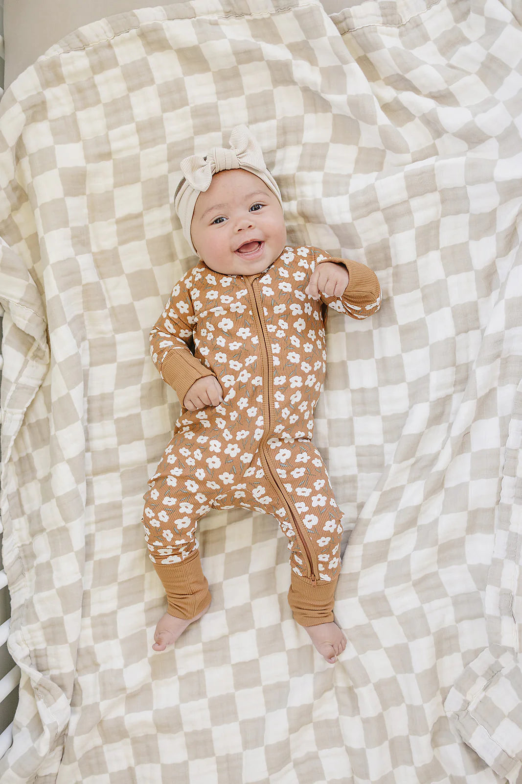 Mustard Floral | Zip Romper